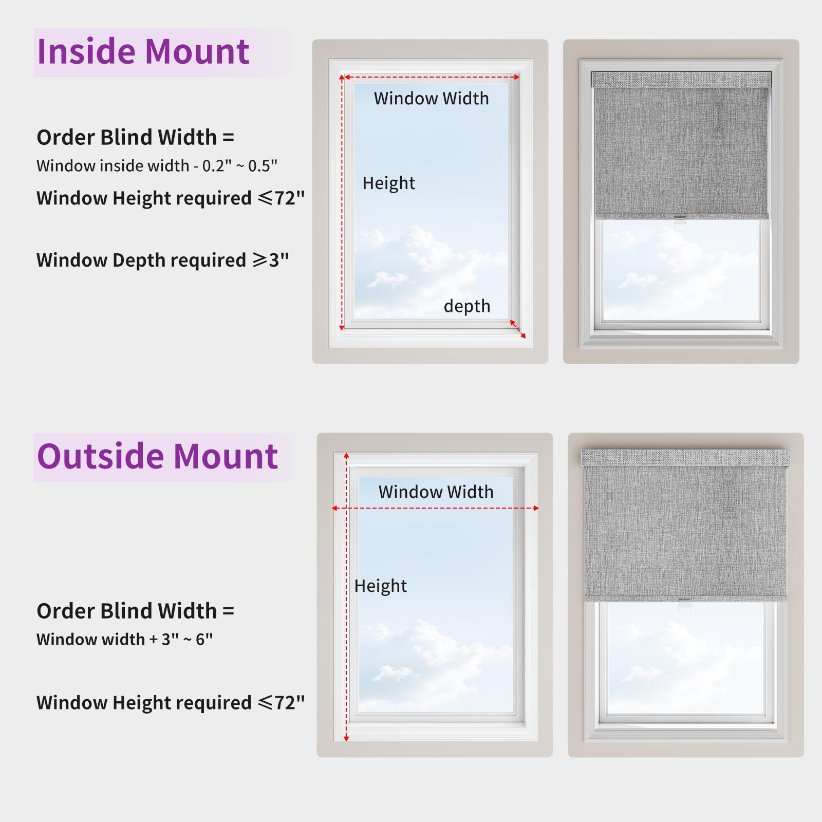 Cordless Blackout Pull-Down Shades with Valance