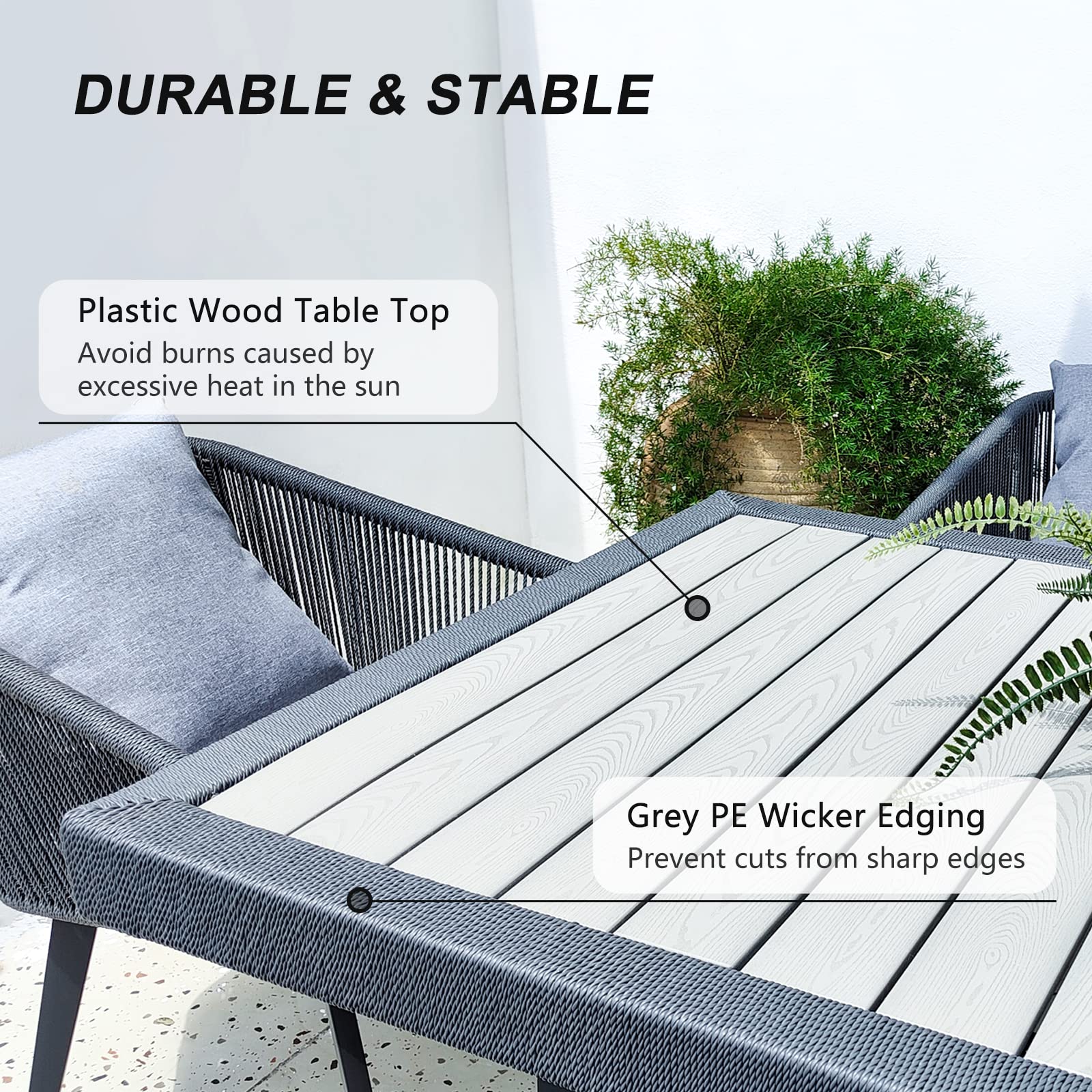 9-Piece Outdoor Dining Set for 8 (Table + 8 Chairs with Cushions)​