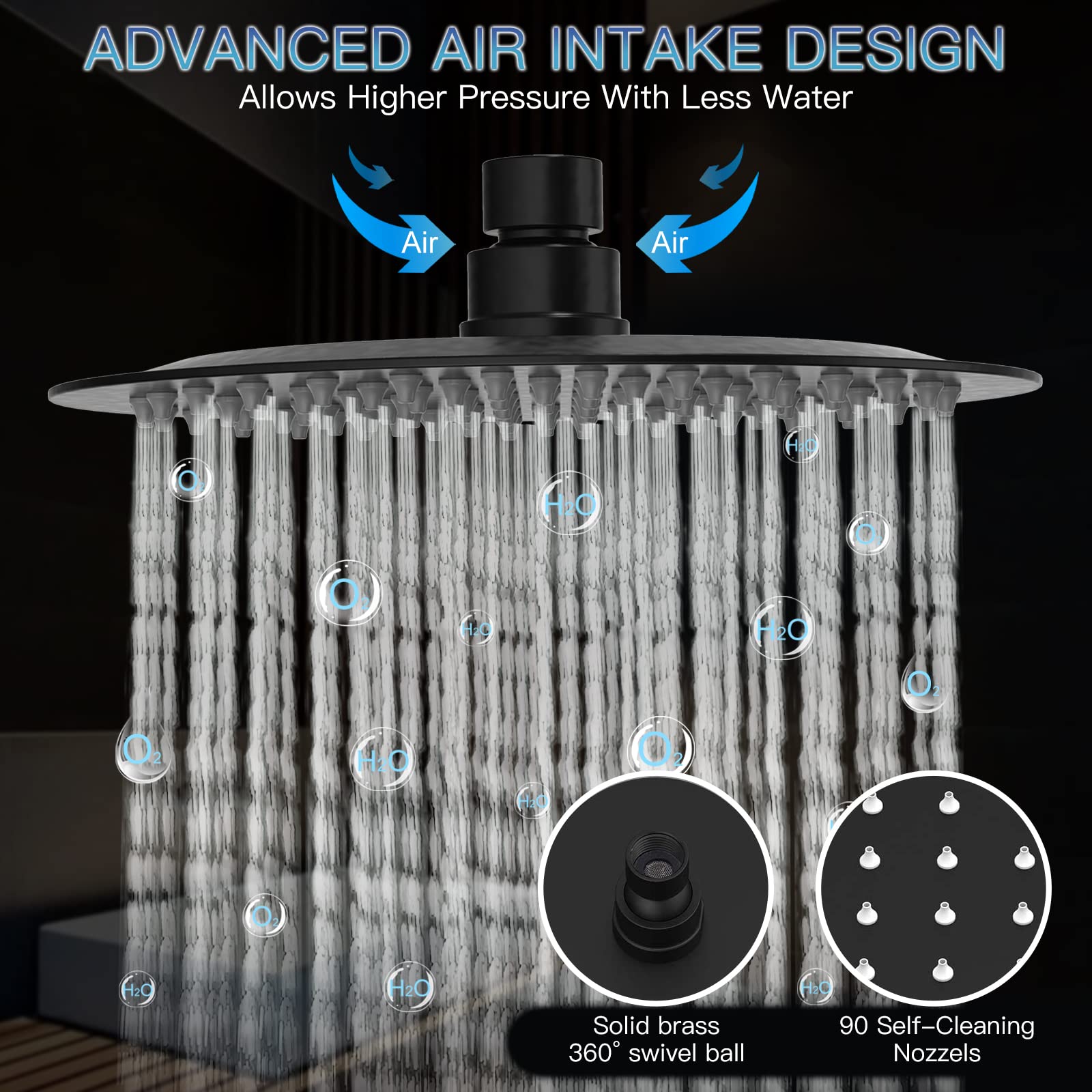 8 Inch Adjustable Rod Shower Kit (Round)