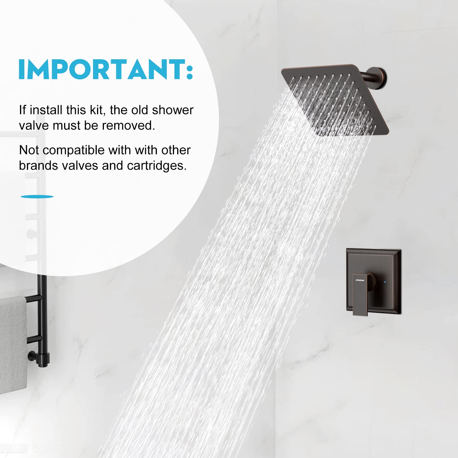 8 Inch Elbow Pipe Shower Kit （Square）