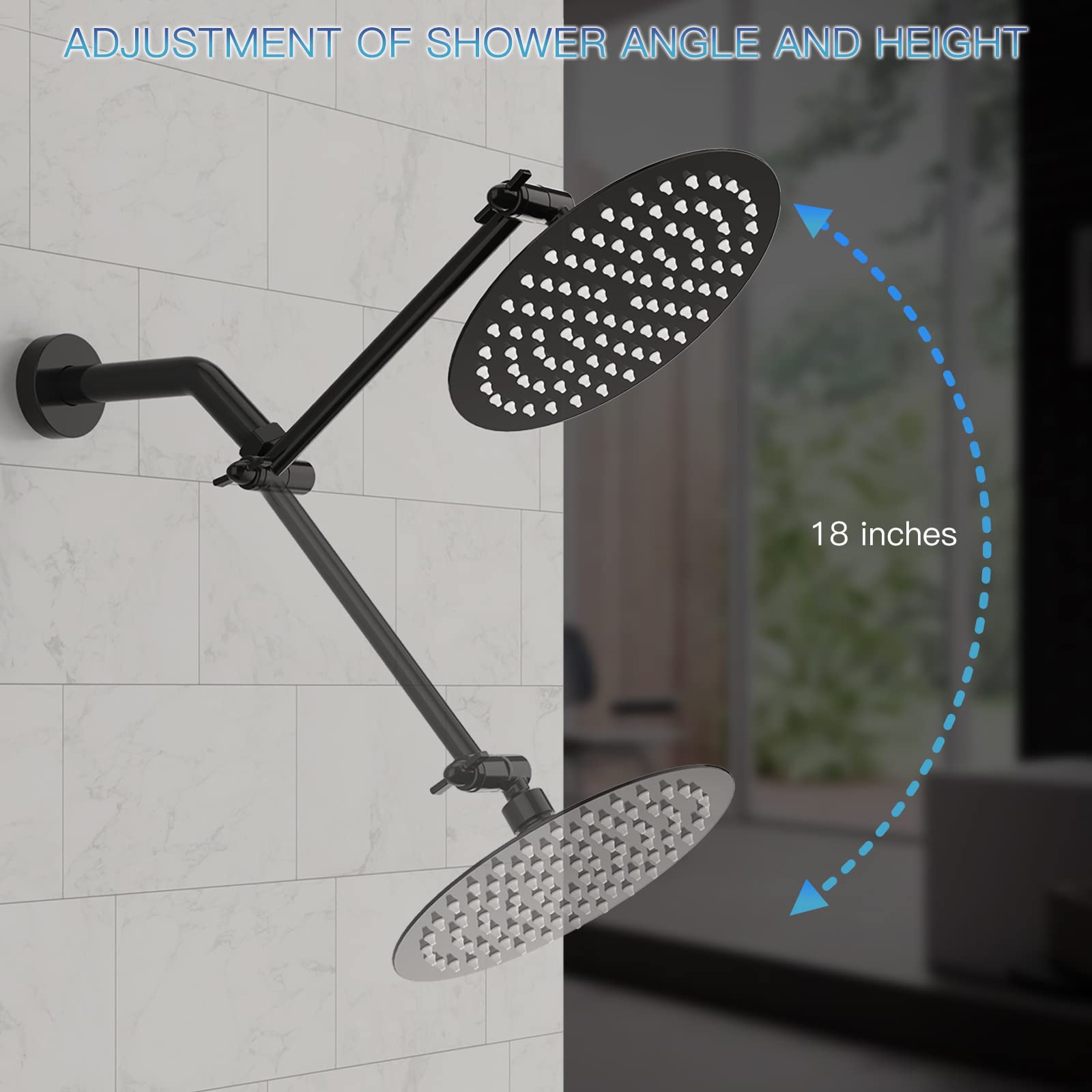 8 Inch Adjustable Rod Shower Kit (Round)