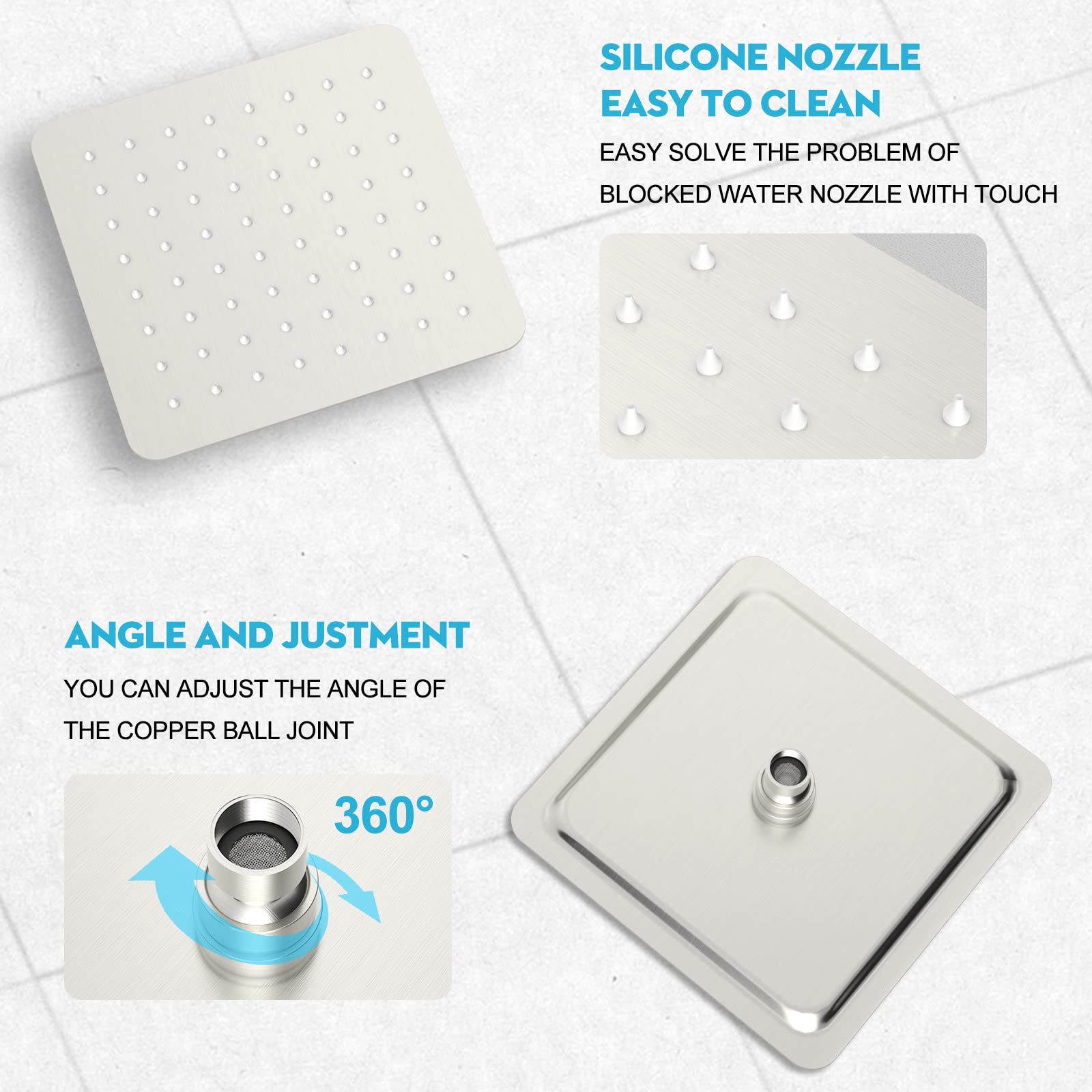 8 Inch Elbow Pipe Shower Kit （Square）