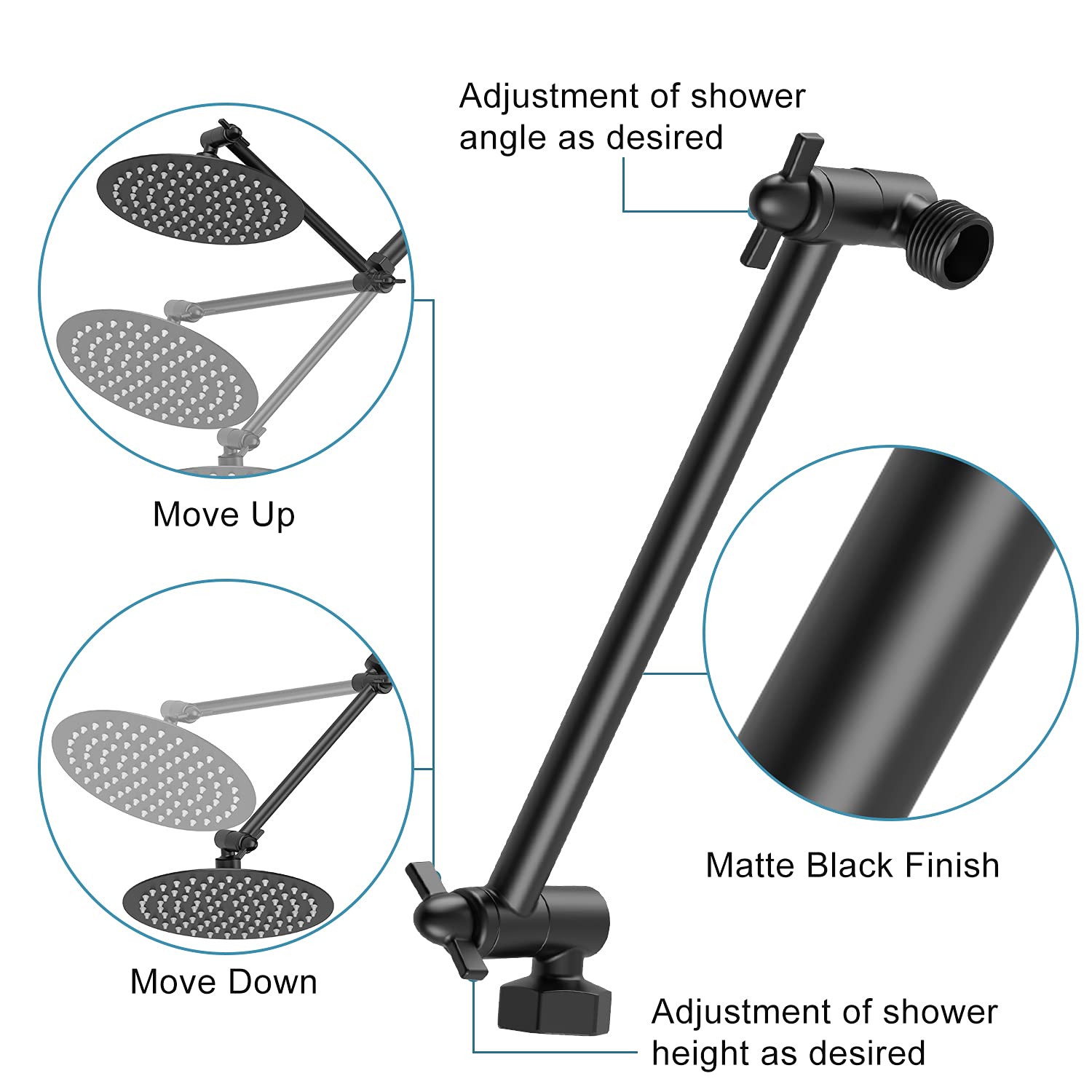 8 Inch Adjustable Rod Shower Kit (Round)
