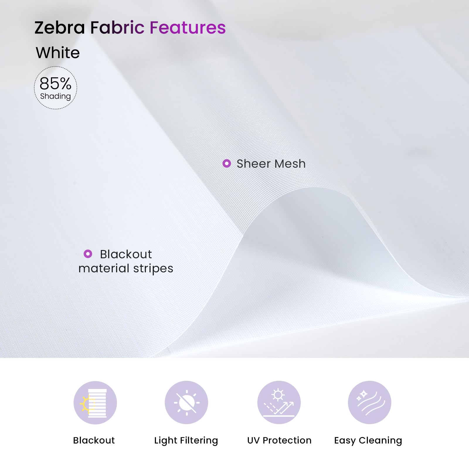 Smart Motorized Zebra Shades - Works with Alexa/Google