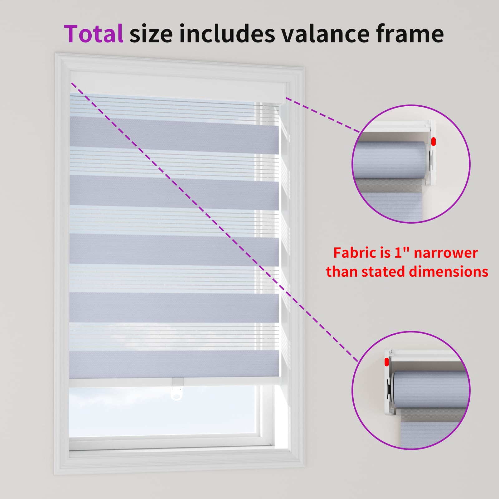 Zebra Sheer Roller Shades with Valance