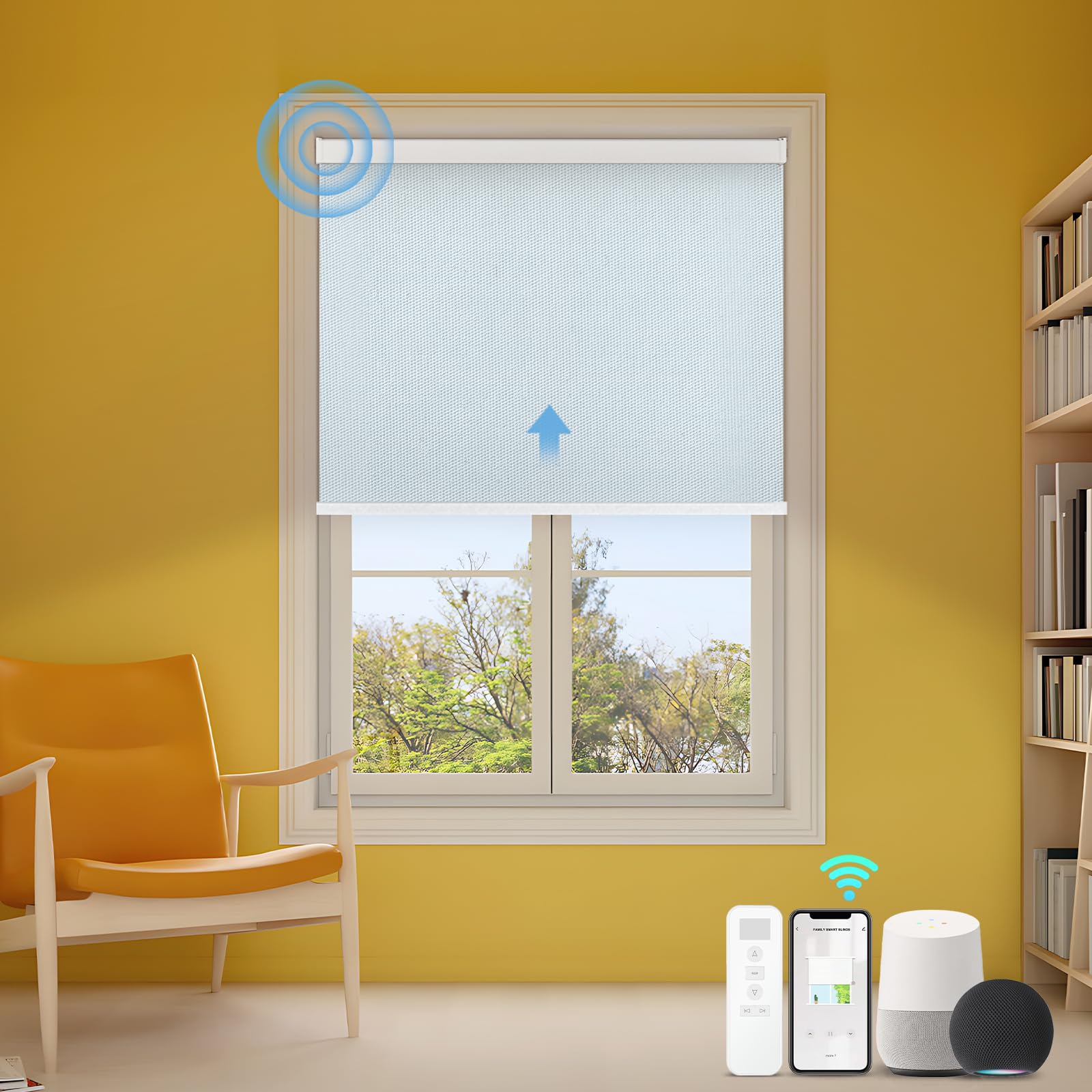 Smart Blackout Roller Shades - Motorized & Voice Controlled (Custom Sizes)​