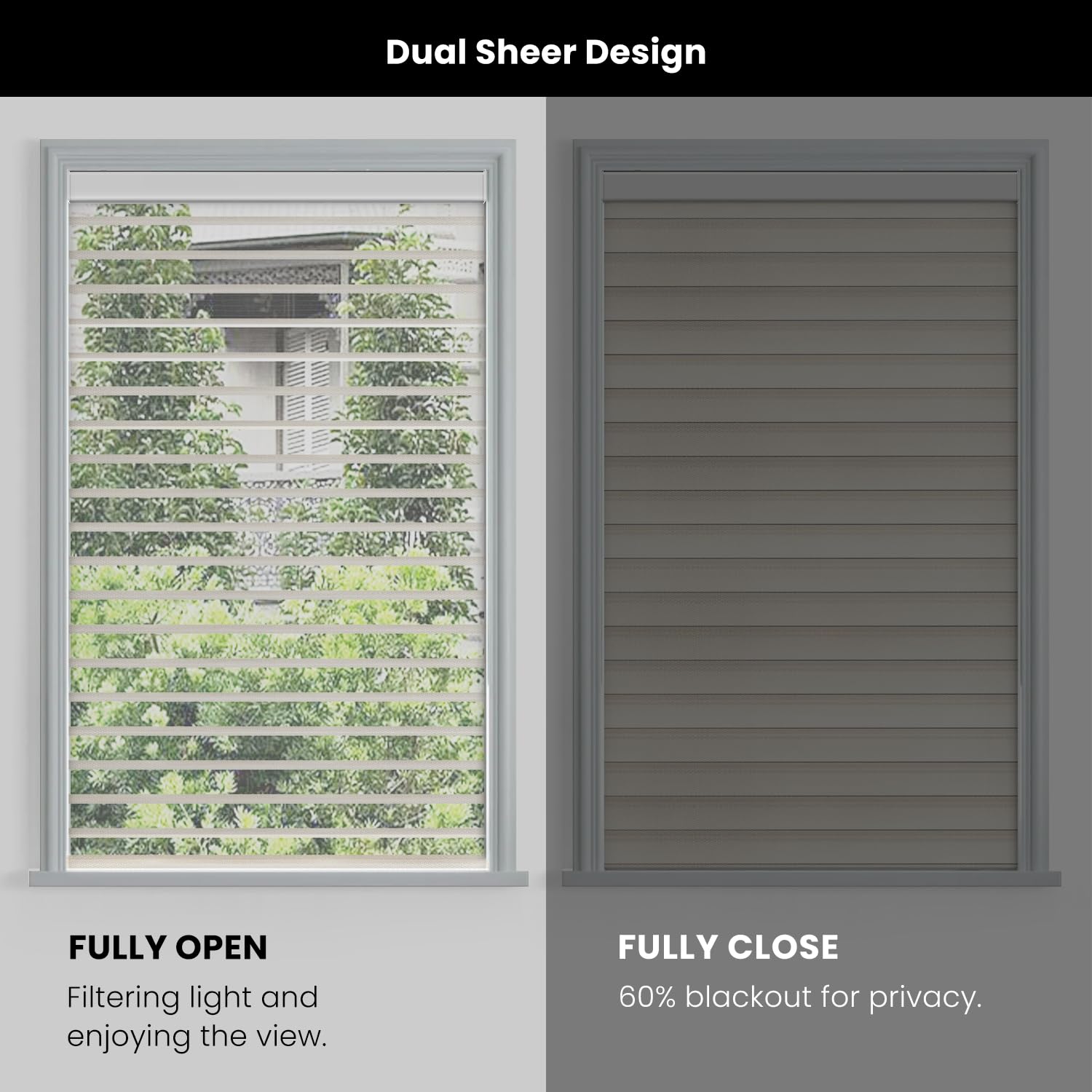 Smart Motorized Shangri-La Shades - Works with Alexa/Google