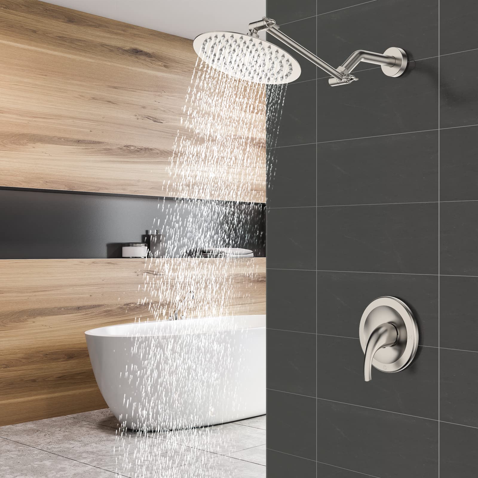 8 Inch Adjustable Rod Shower Kit (Round)