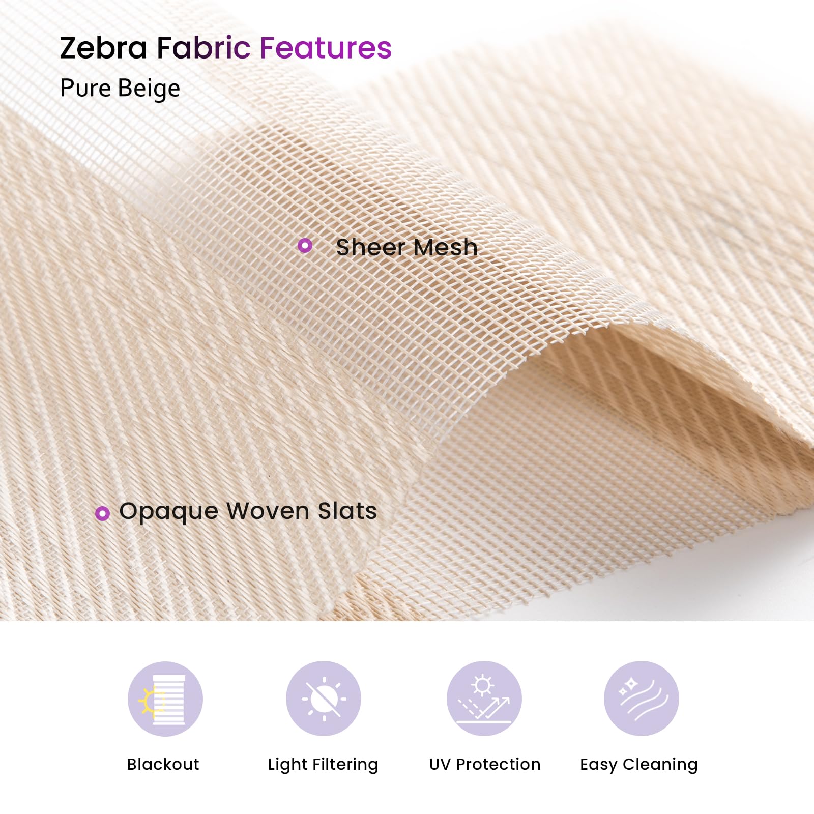 Smart Motorized Zebra Shades - Works with Alexa/Google