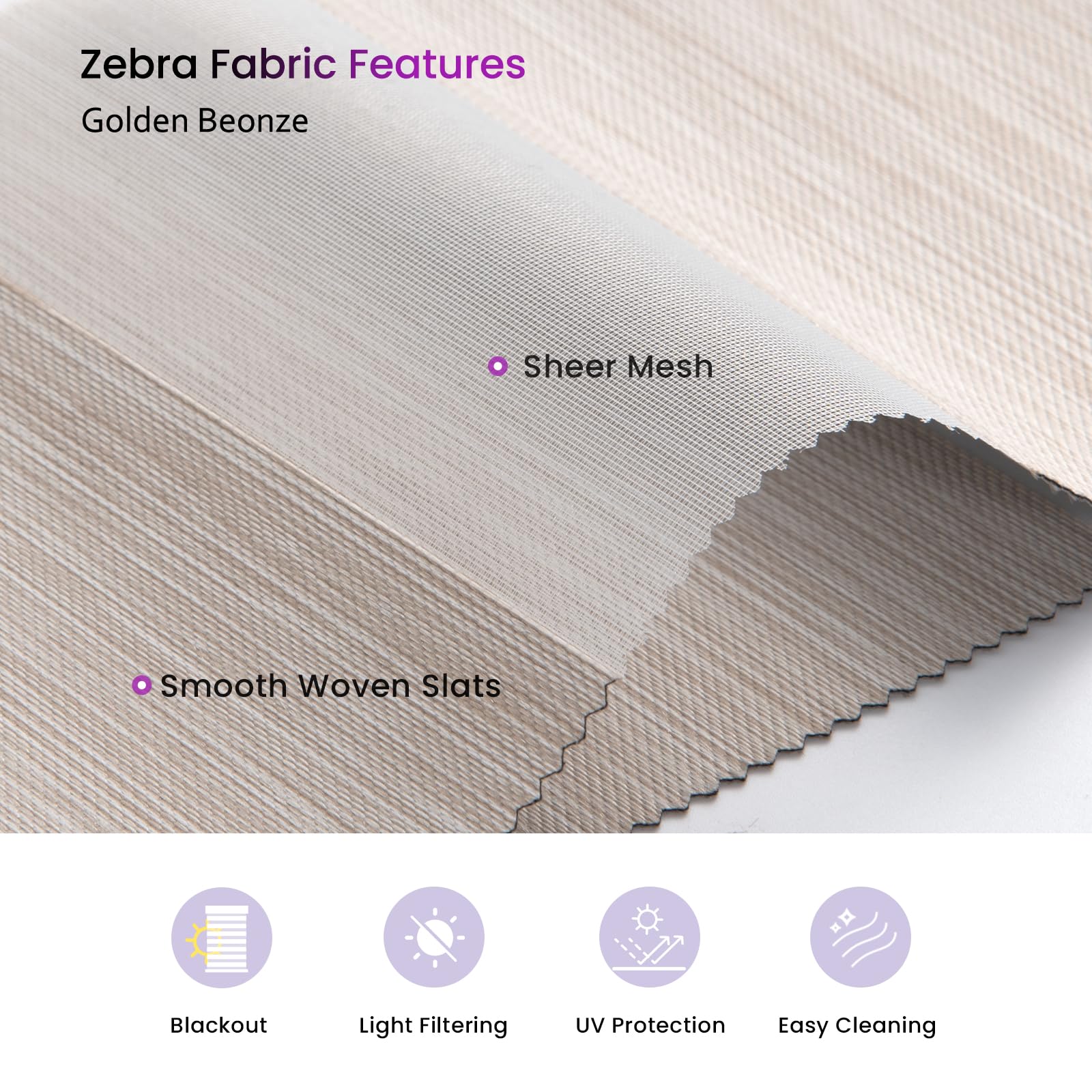 Smart Motorized Zebra Shades - Works with Alexa/Google