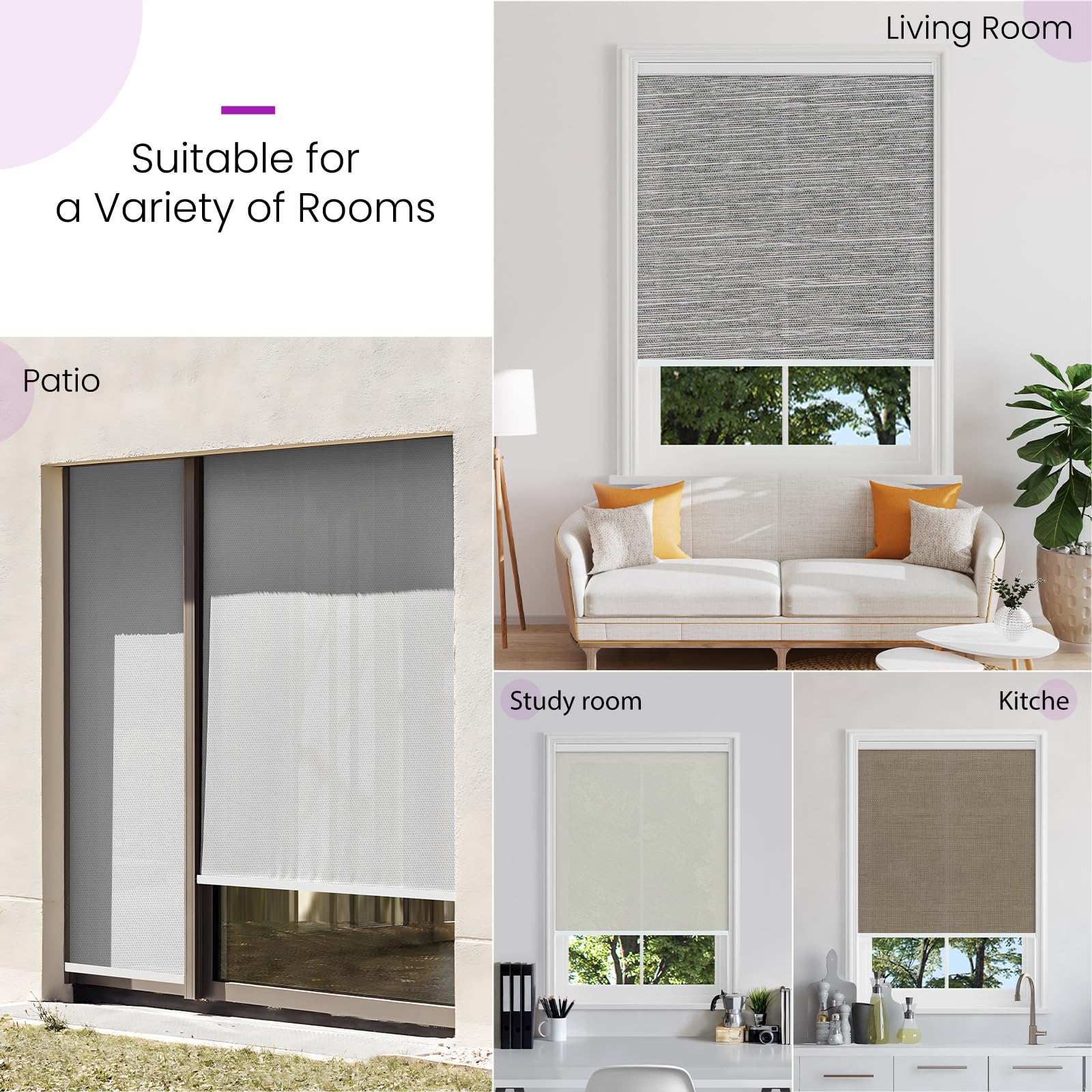 Smart Blackout Roller Shades - Motorized & Voice Controlled (Custom Sizes)​