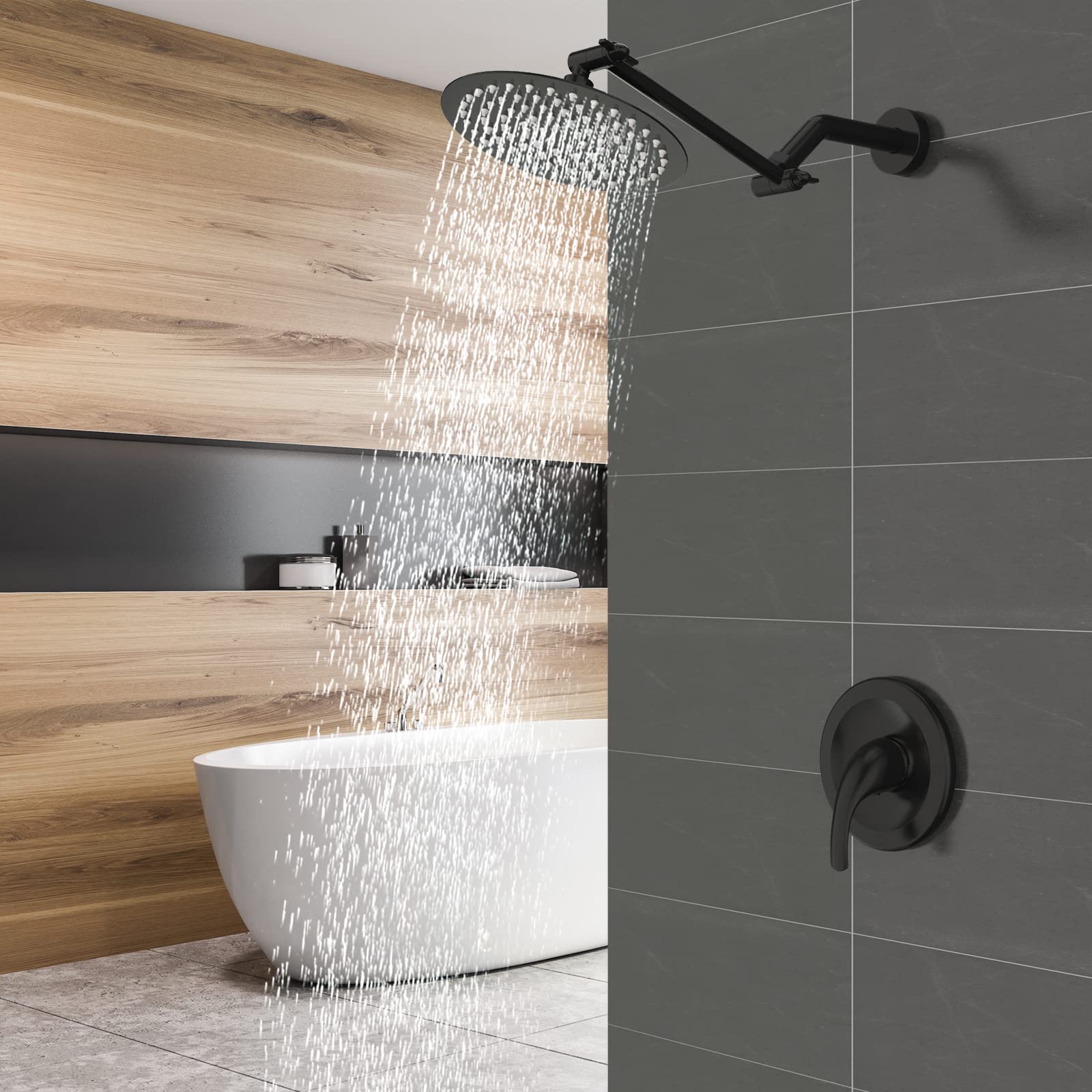 8 Inch Adjustable Rod Shower Kit (Round)