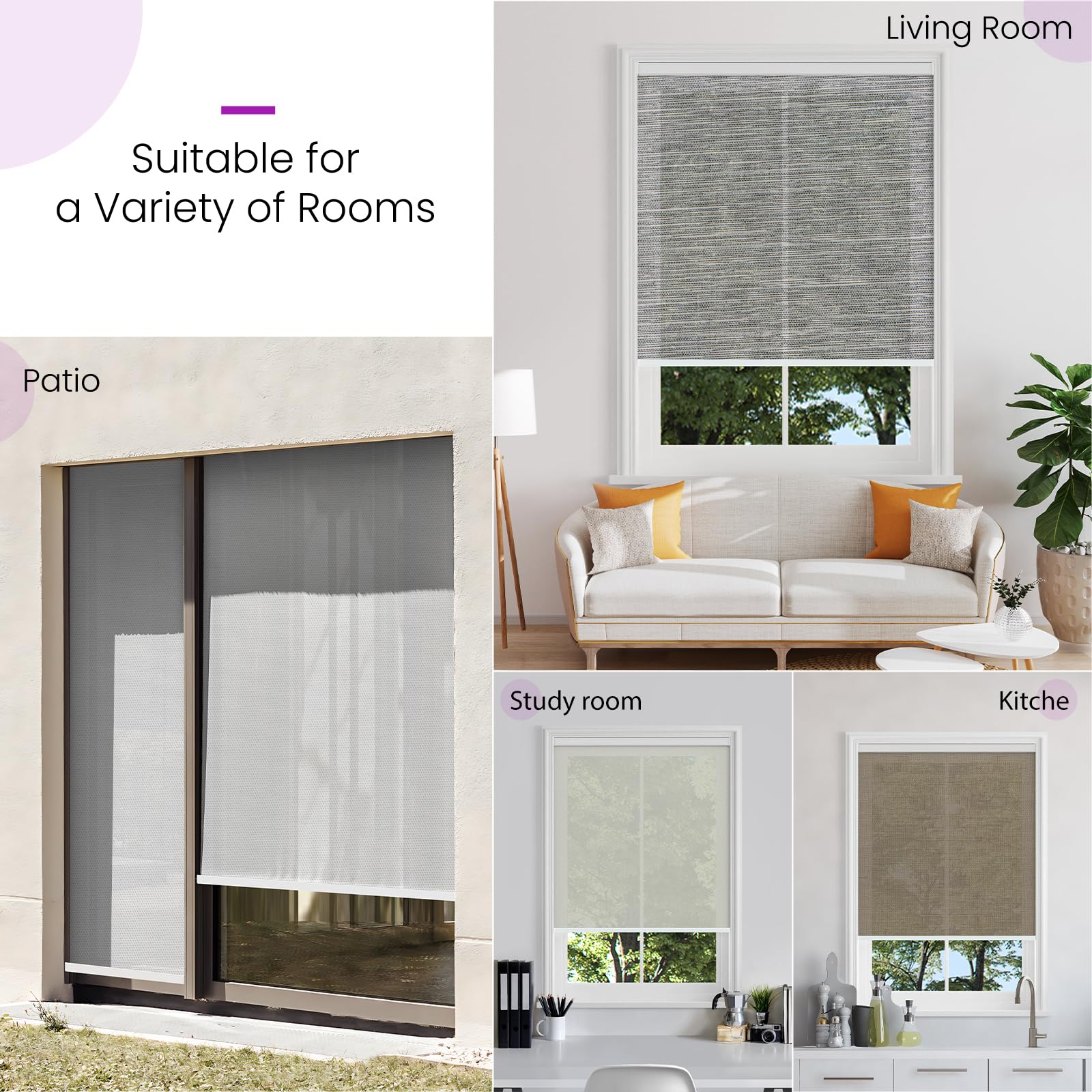 Smart Blackout Roller Shades - Motorized & Voice Controlled (Custom Sizes)​