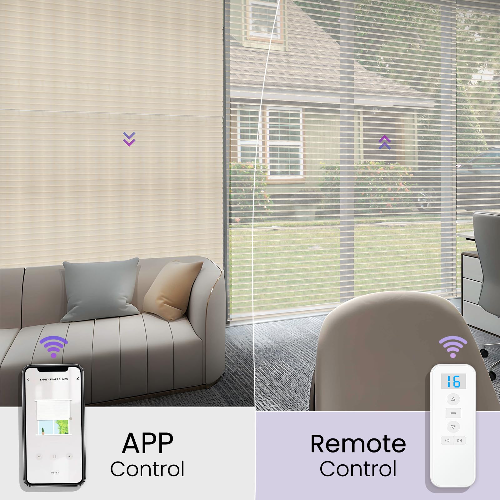 Smart Motorized Shangri-La Shades - Works with Alexa/Google