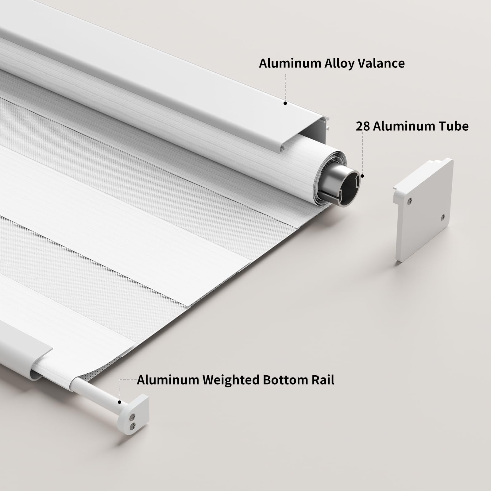Zebra Sheer Roller Shades with Valance