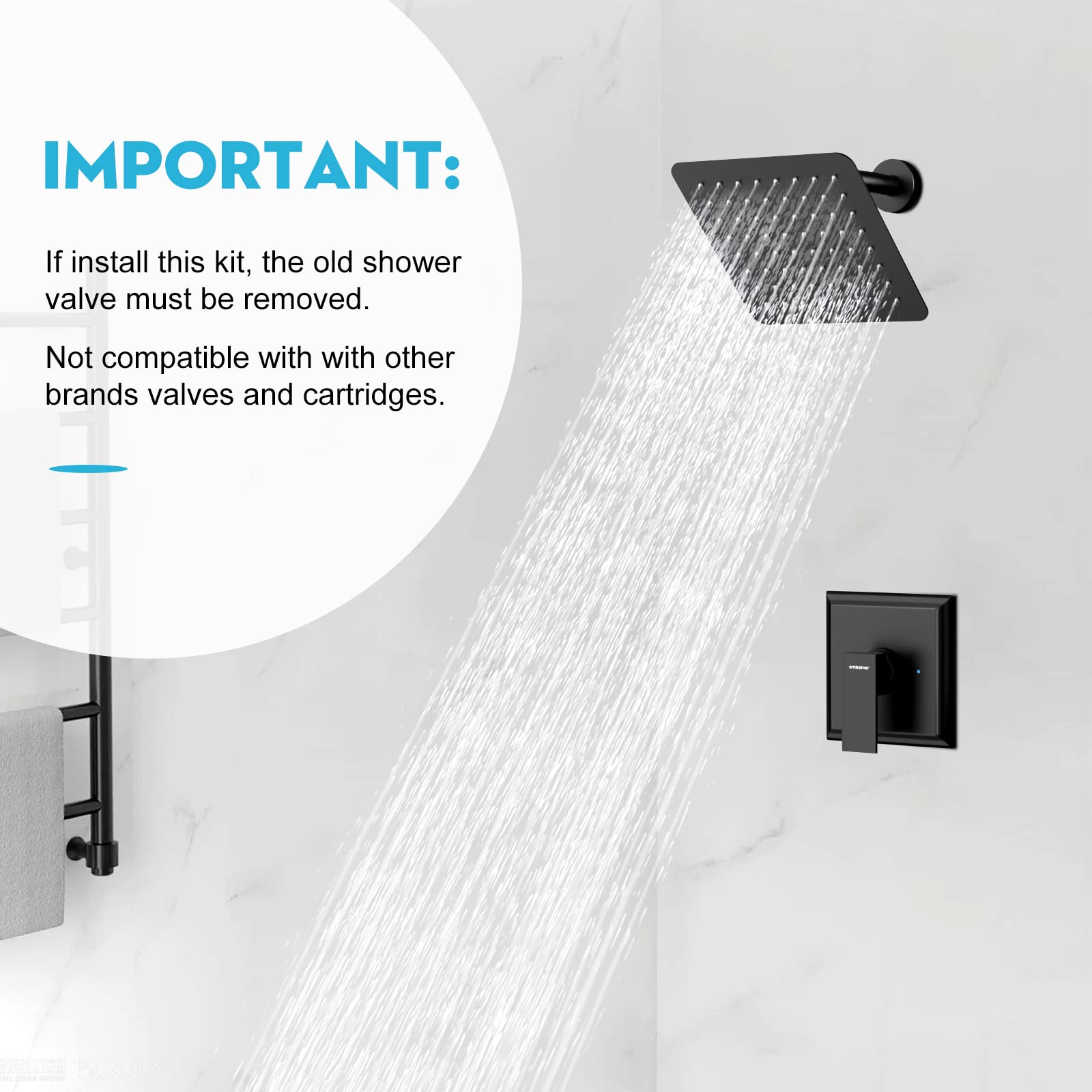 8 Inch Elbow Pipe Shower Kit （Square）