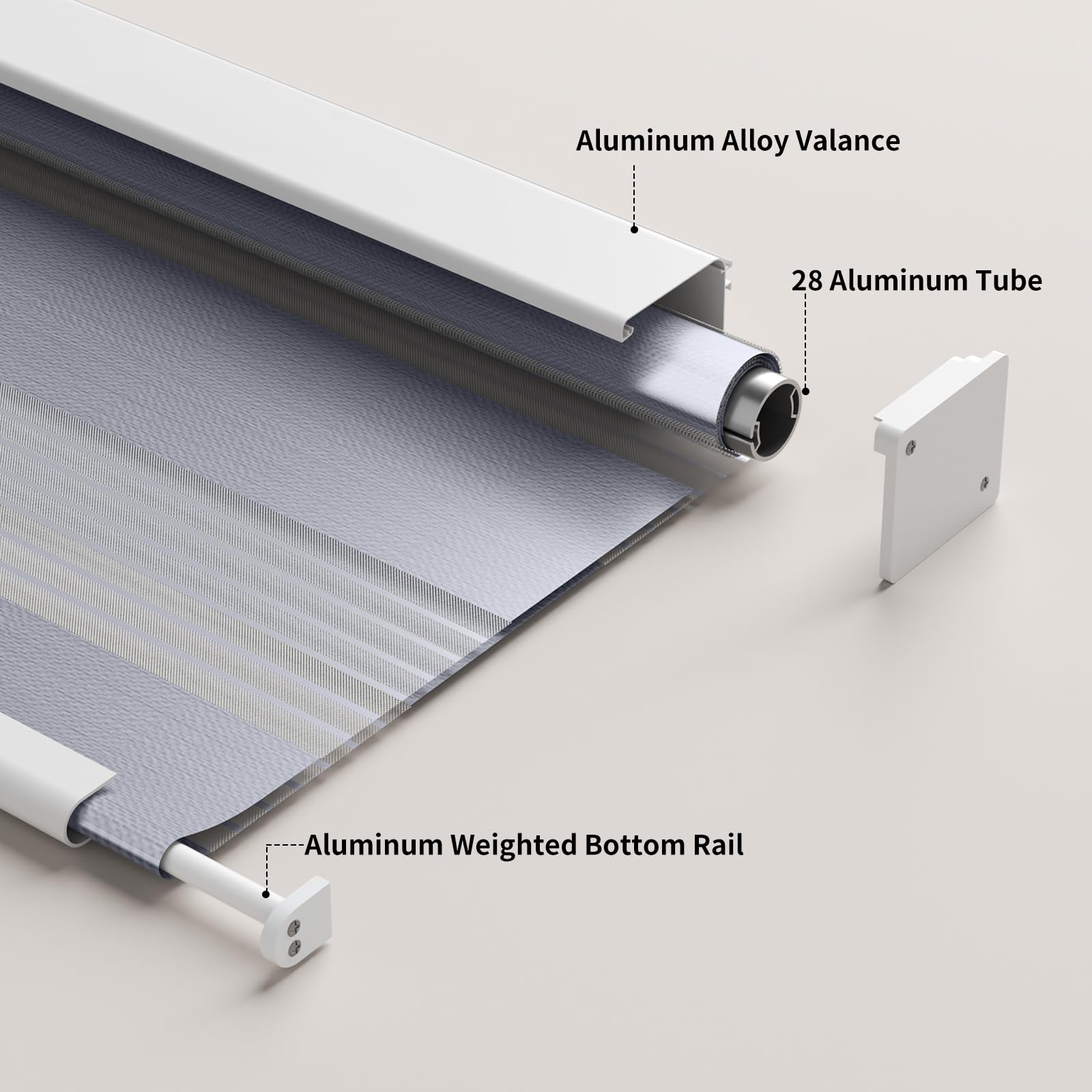 Zebra Sheer Roller Shades with Valance