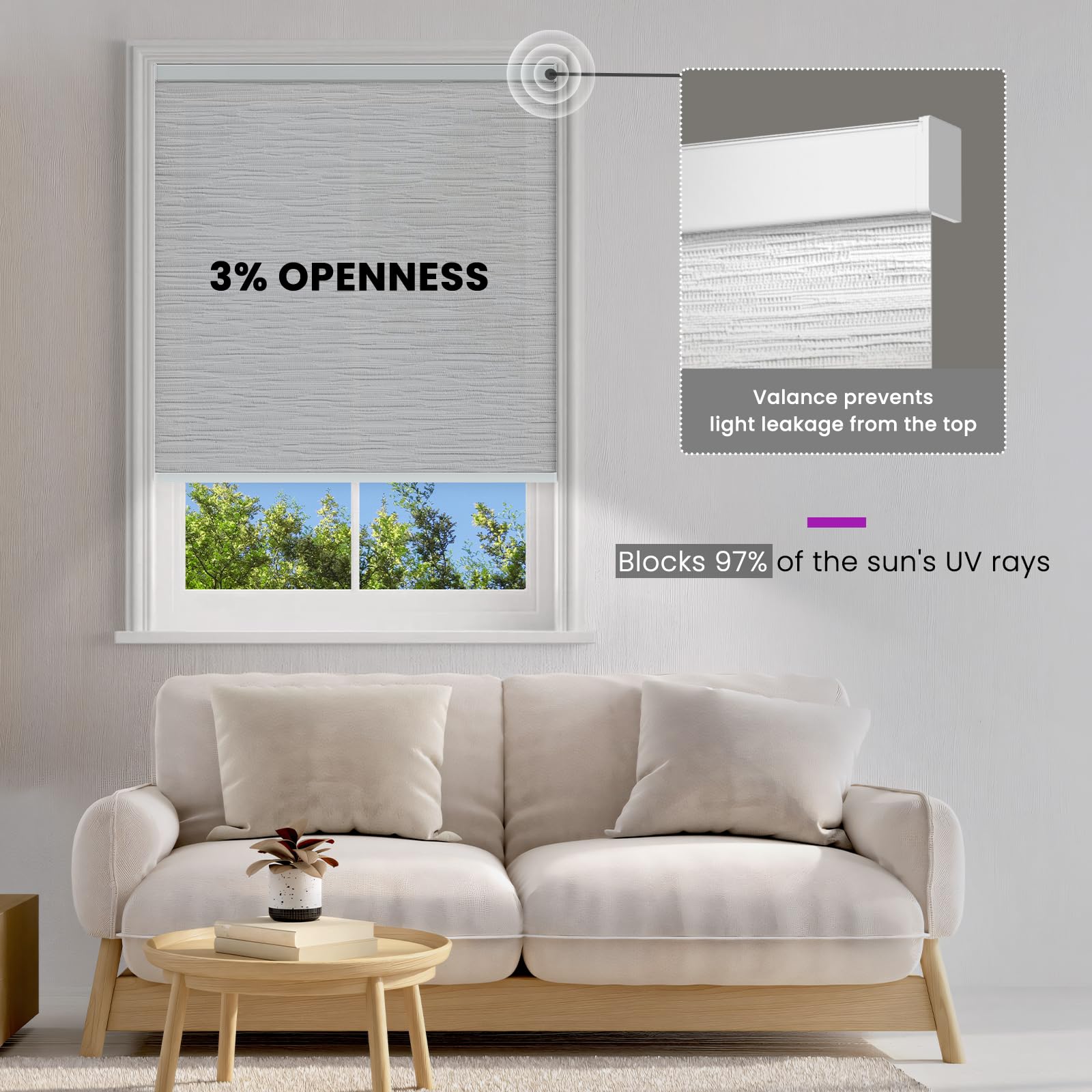 Smart Blackout Roller Shades - Motorized & Voice Controlled (Custom Sizes)​