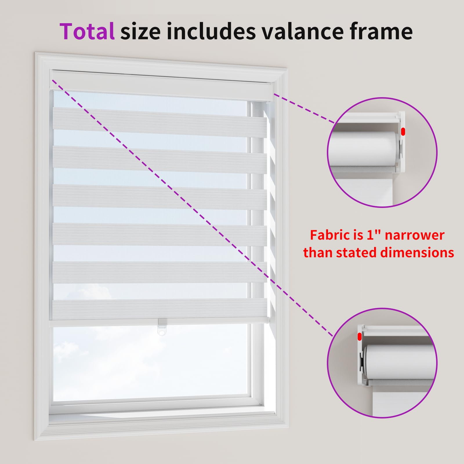 Zebra Sheer Roller Shades with Valance