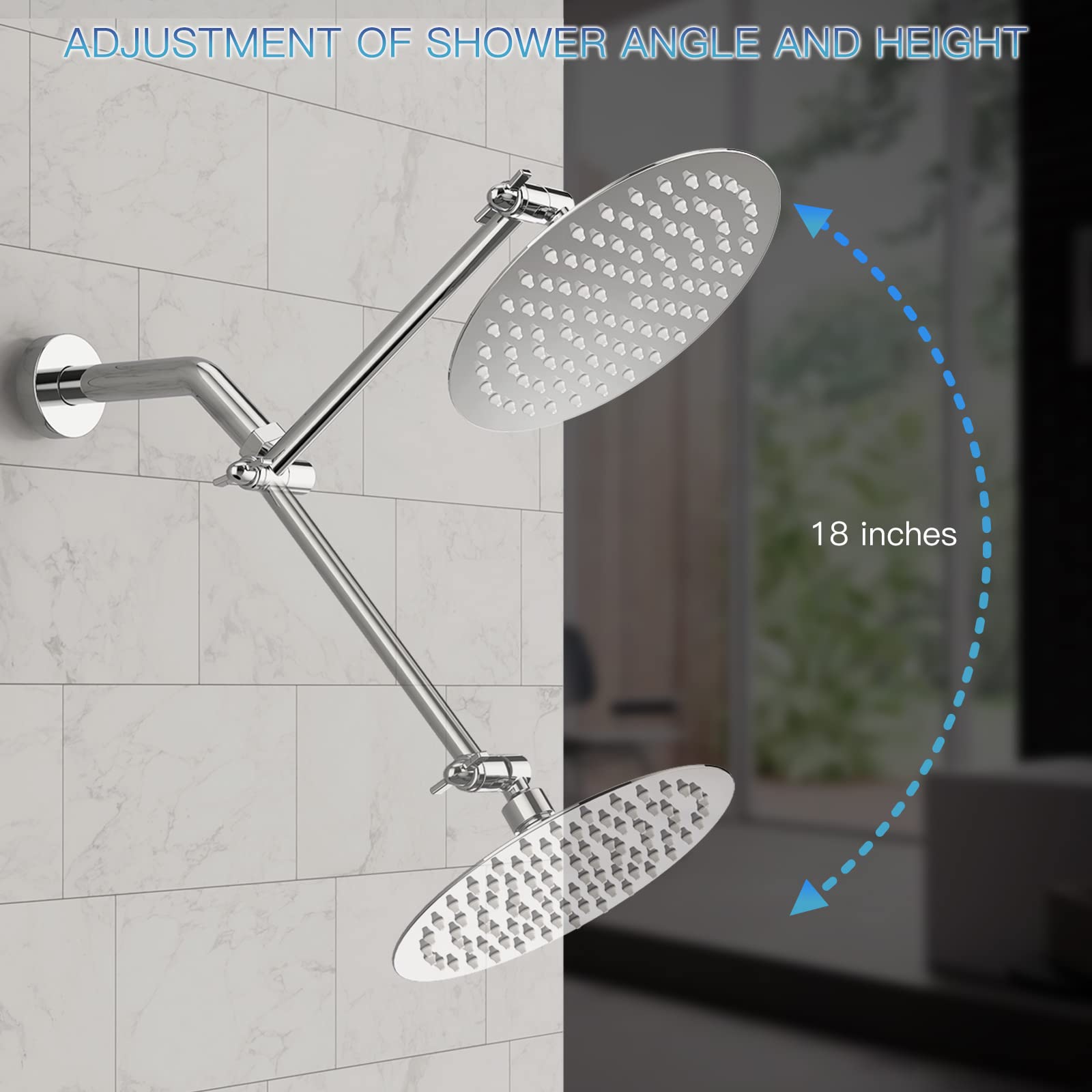 8 Inch Adjustable Rod Shower Kit (Round)