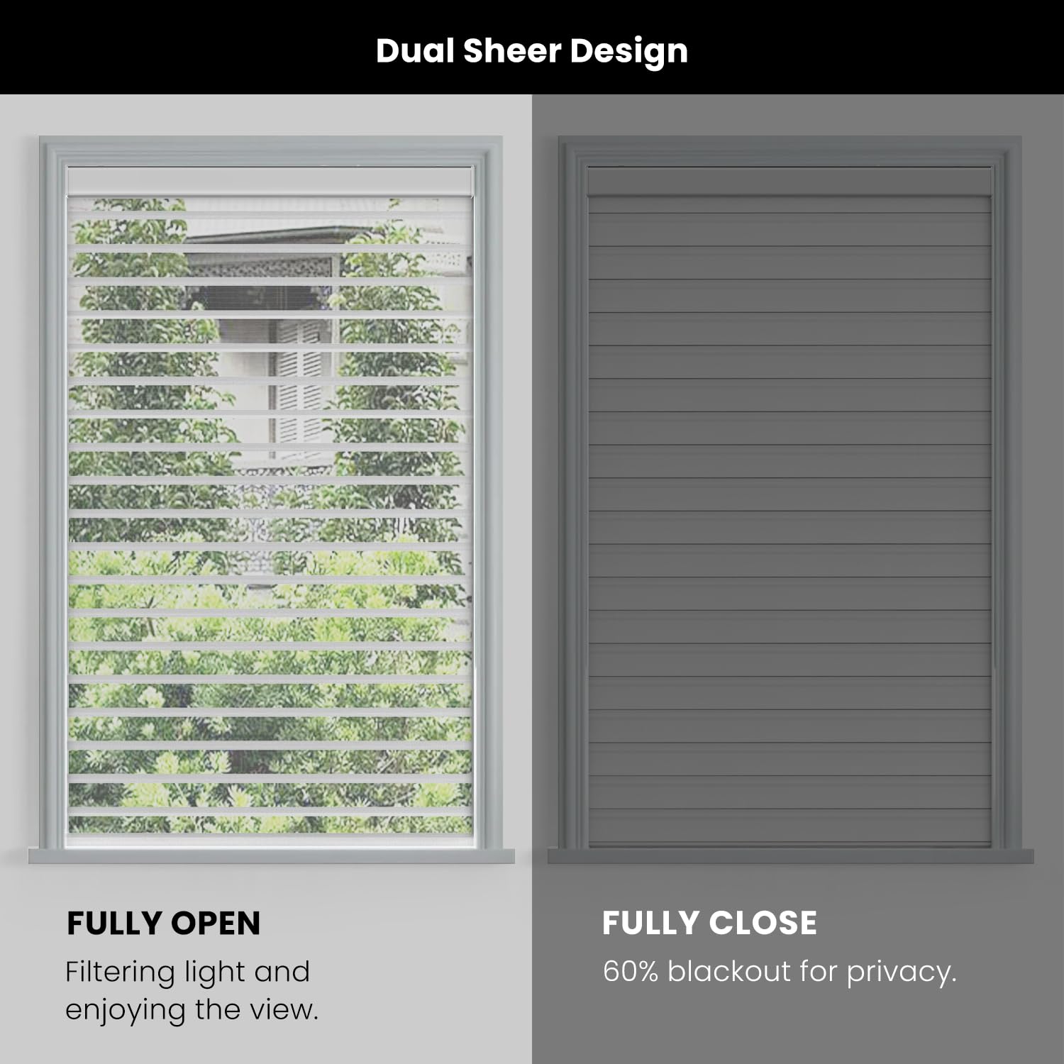 Smart Motorized Shangri-La Shades - Works with Alexa/Google