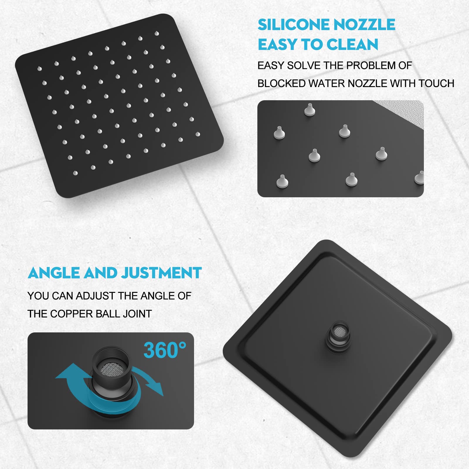 8 Inch Elbow Pipe Shower Kit （Square）