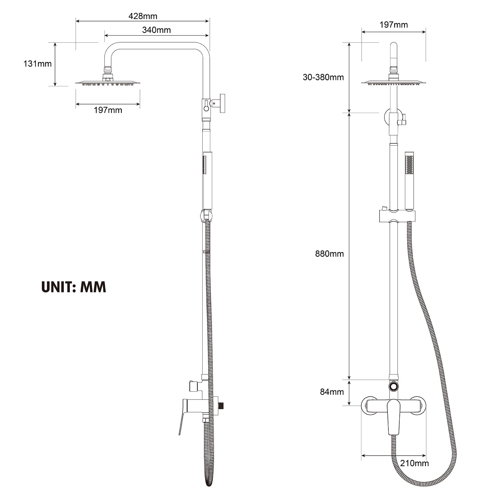 8 Inch Shower Set (Non-Thermostatic)