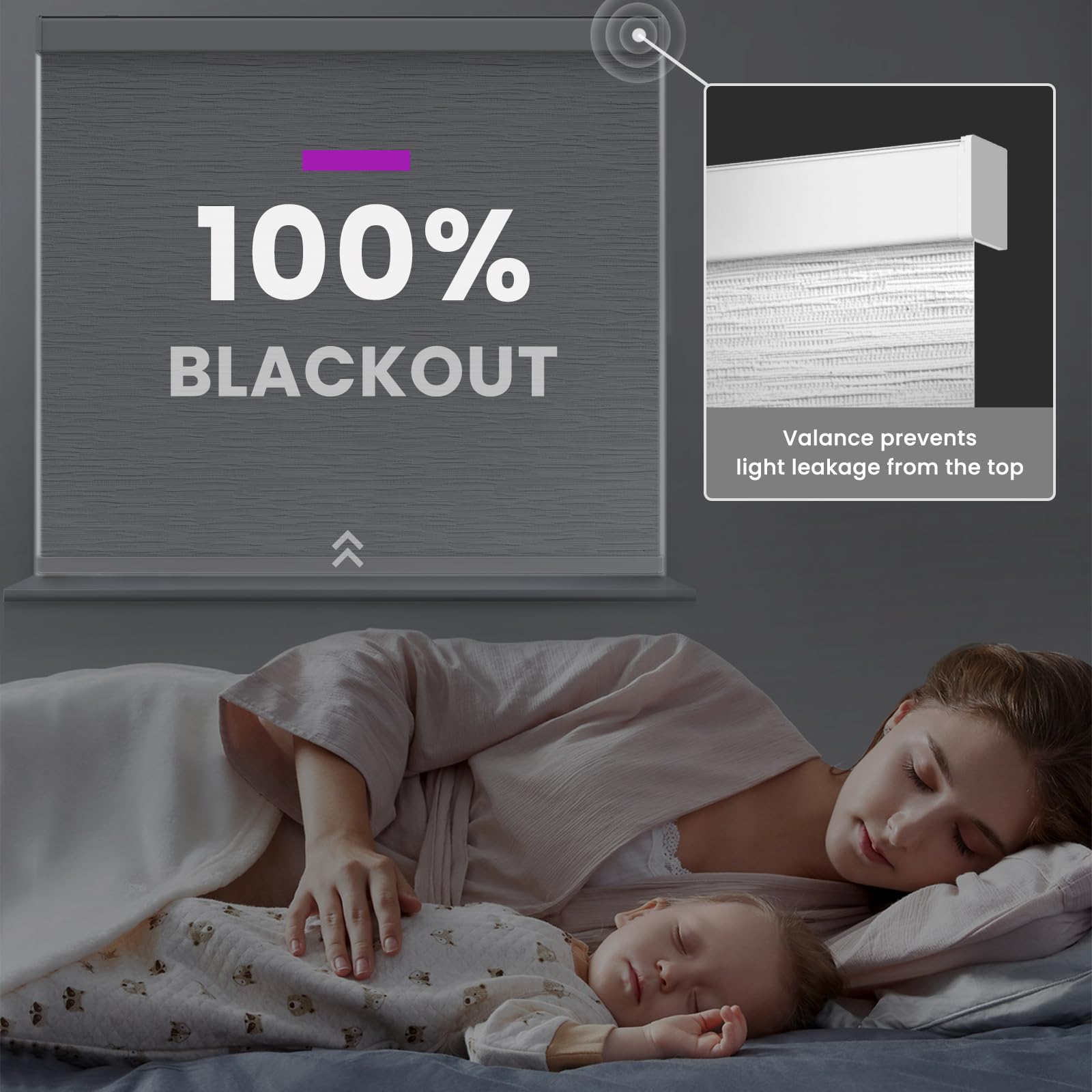 Smart Blackout Roller Shades - Motorized & Voice Controlled (Custom Sizes)​