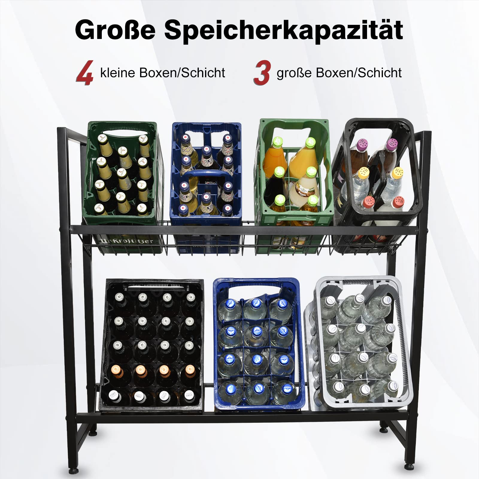 Adjustable Metal Beverage Crate Shelf (Holds 6 Crates)