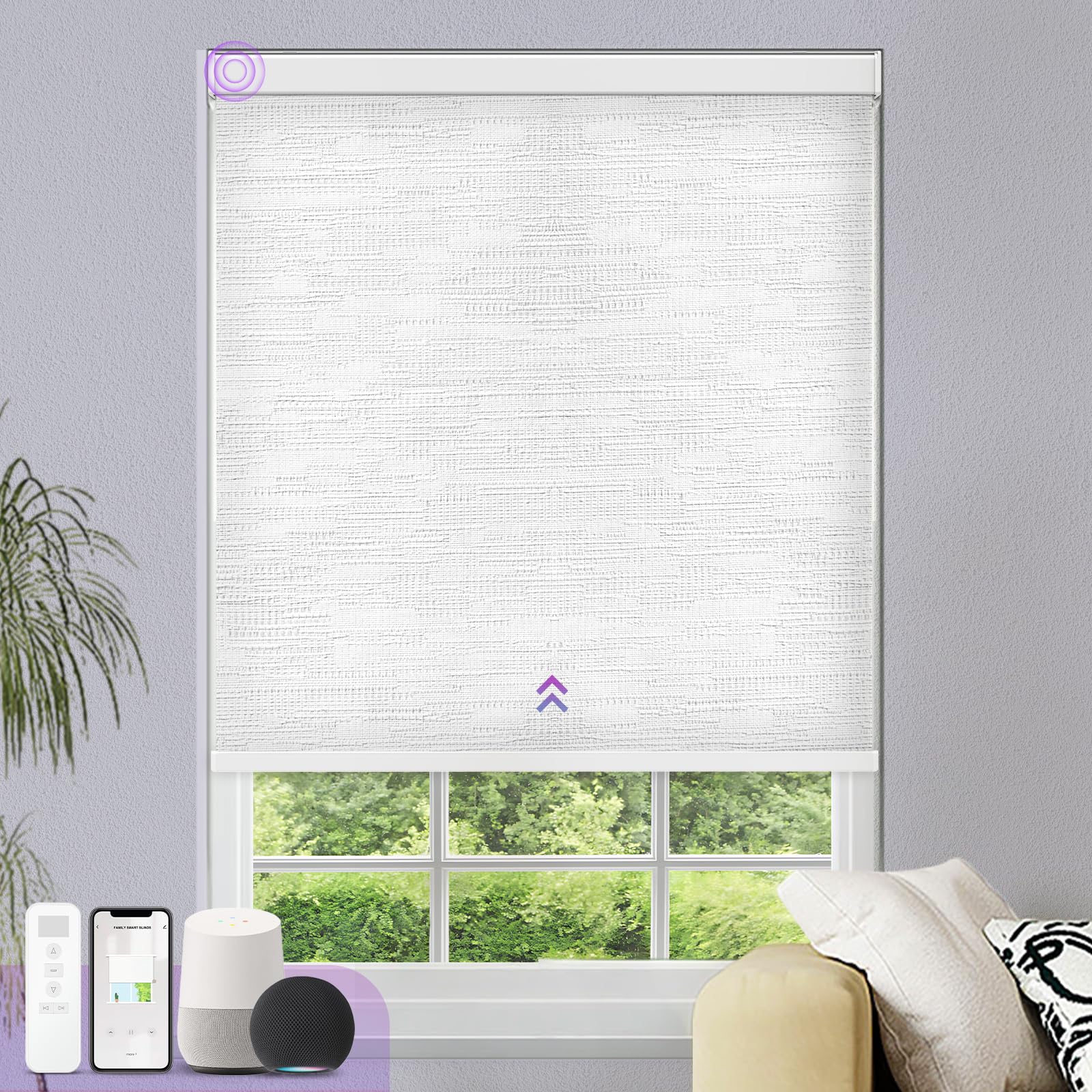 Smart Blackout Roller Shades - Motorized & Voice Controlled (Custom Sizes)