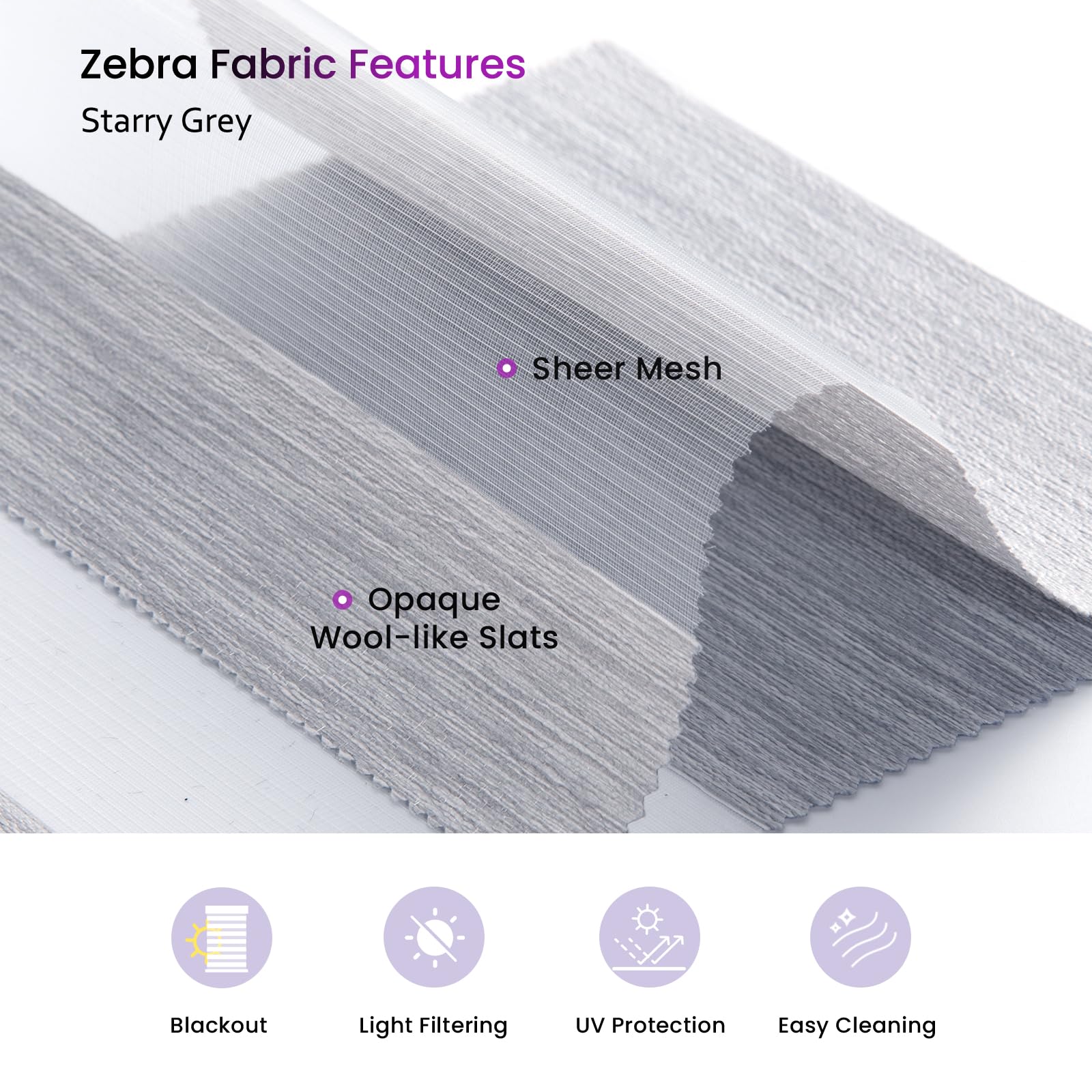 Smart Motorized Zebra Shades - Works with Alexa/Google