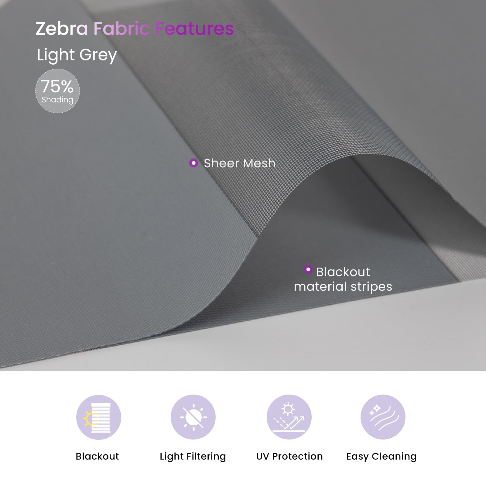 Smart Motorized Zebra Shades - Works with Alexa/Google