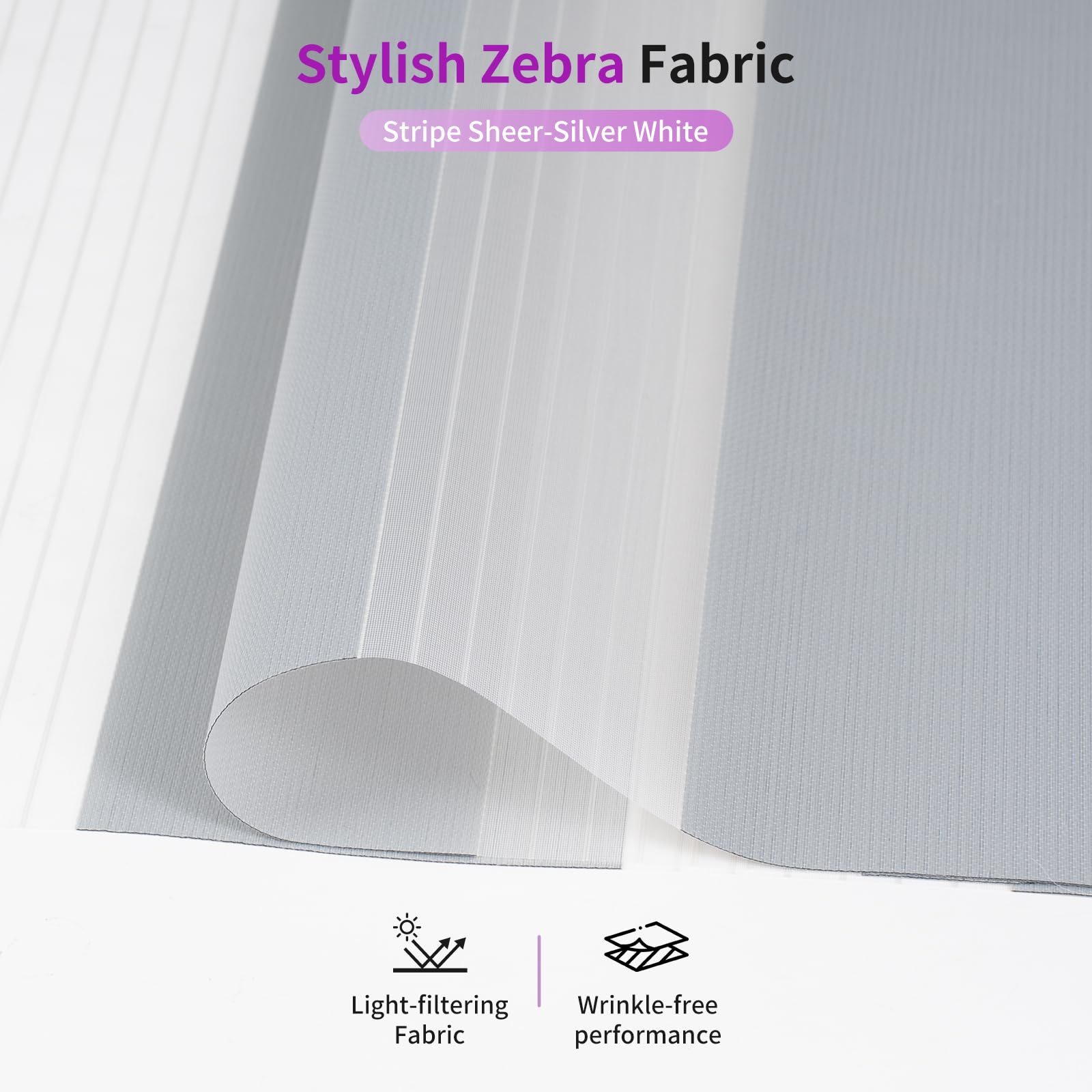Zebra Sheer Roller Shades with Valance