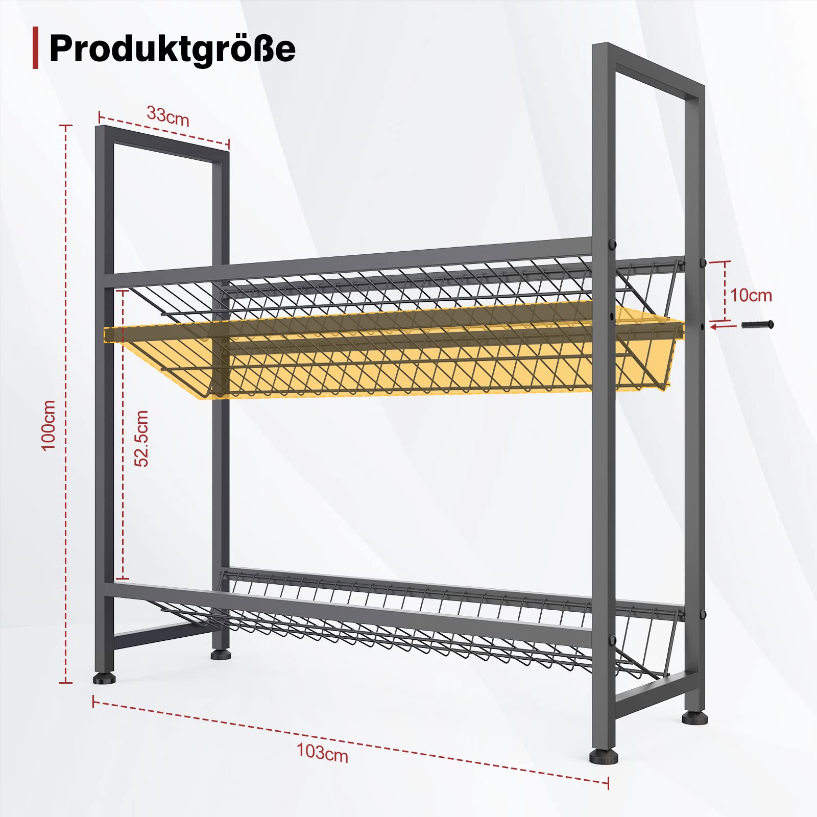 Adjustable Metal Beverage Crate Shelf (Holds 6 Crates)