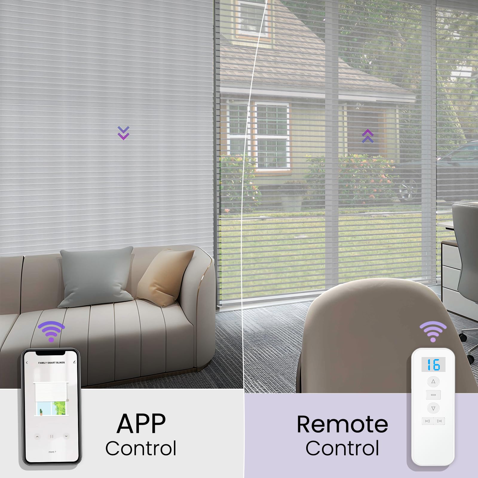 Smart Motorized Shangri-La Shades - Works with Alexa/Google