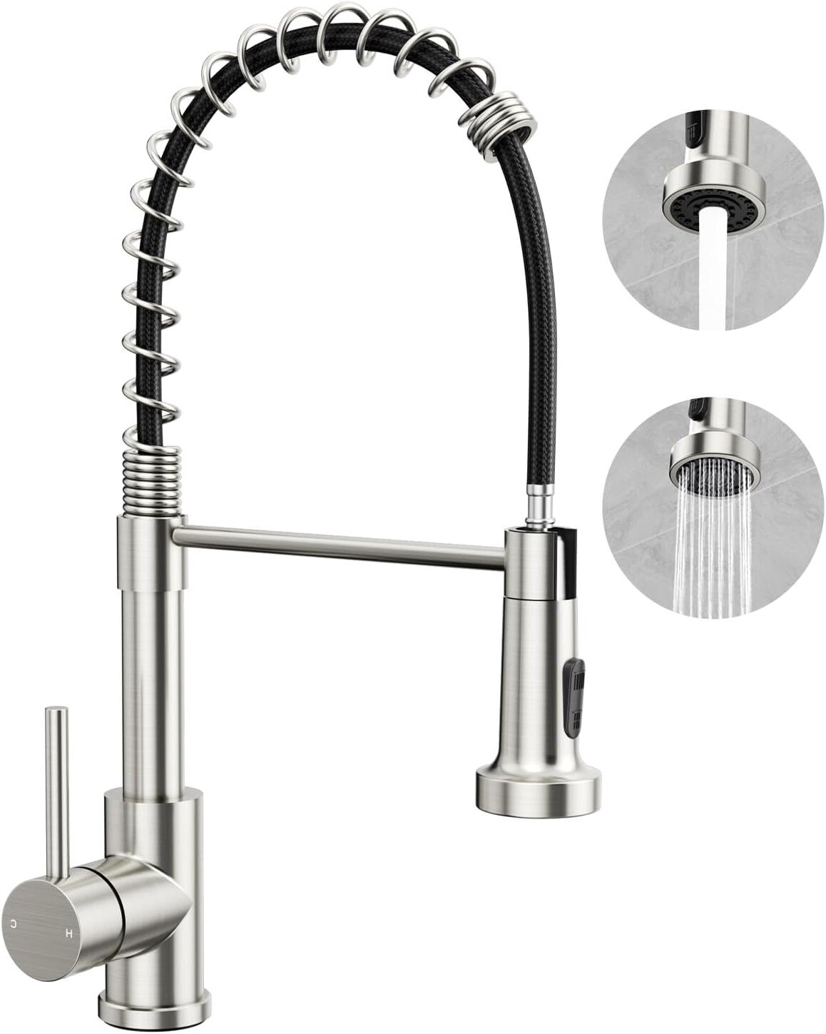 Spring-Loaded Pull-Down Kitchen Faucet (HD040）