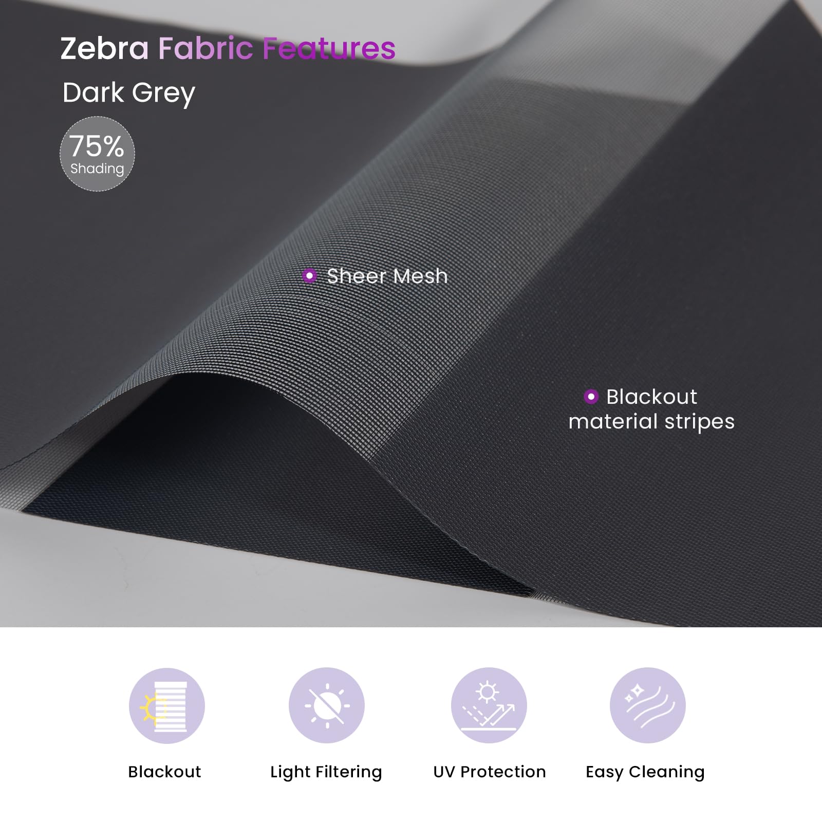 Smart Motorized Zebra Shades - Works with Alexa/Google