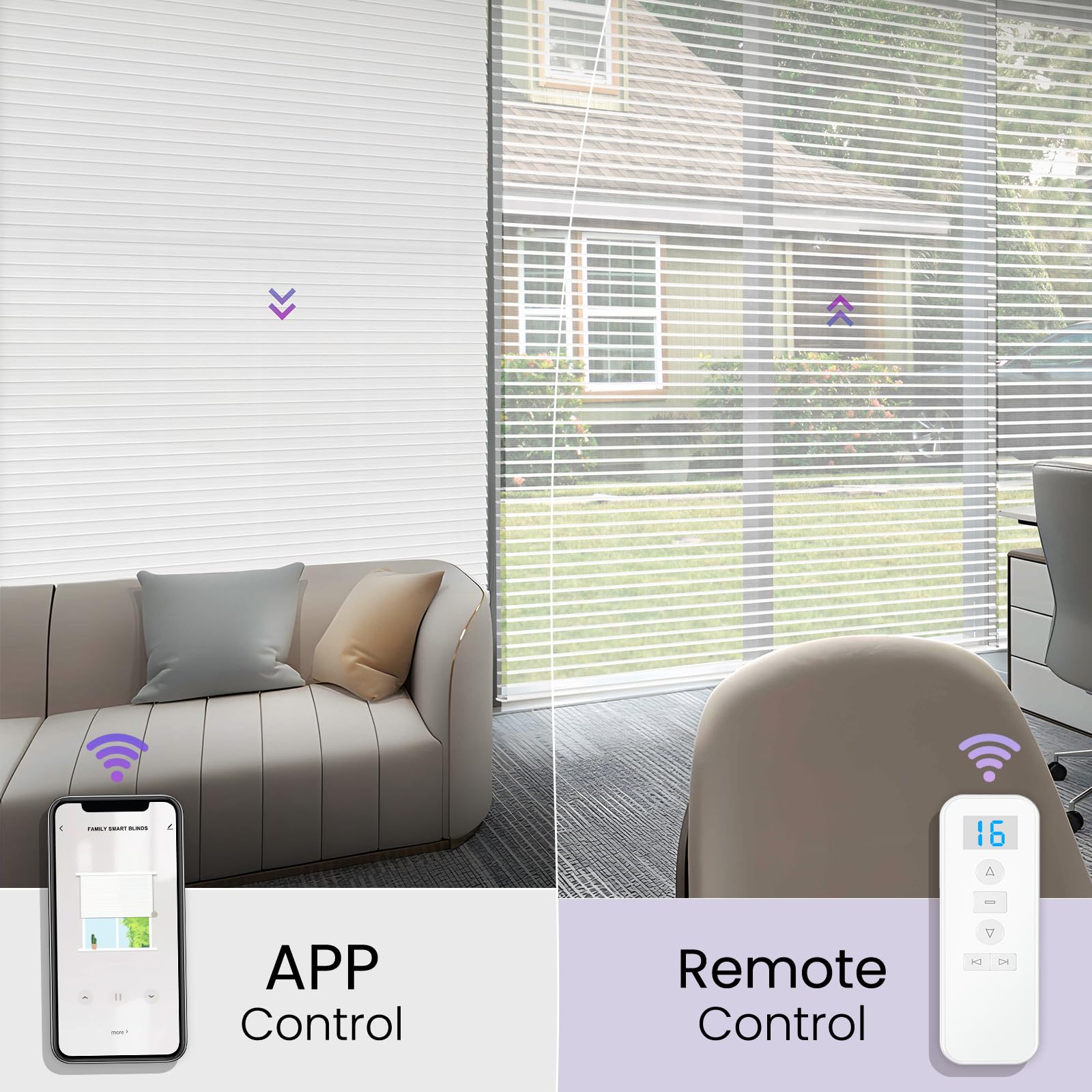 Smart Motorized Shangri-La Shades - Works with Alexa/Google