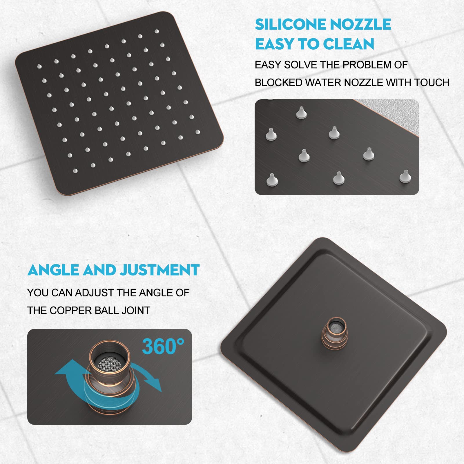 8 Inch Elbow Pipe Shower Kit （Square）