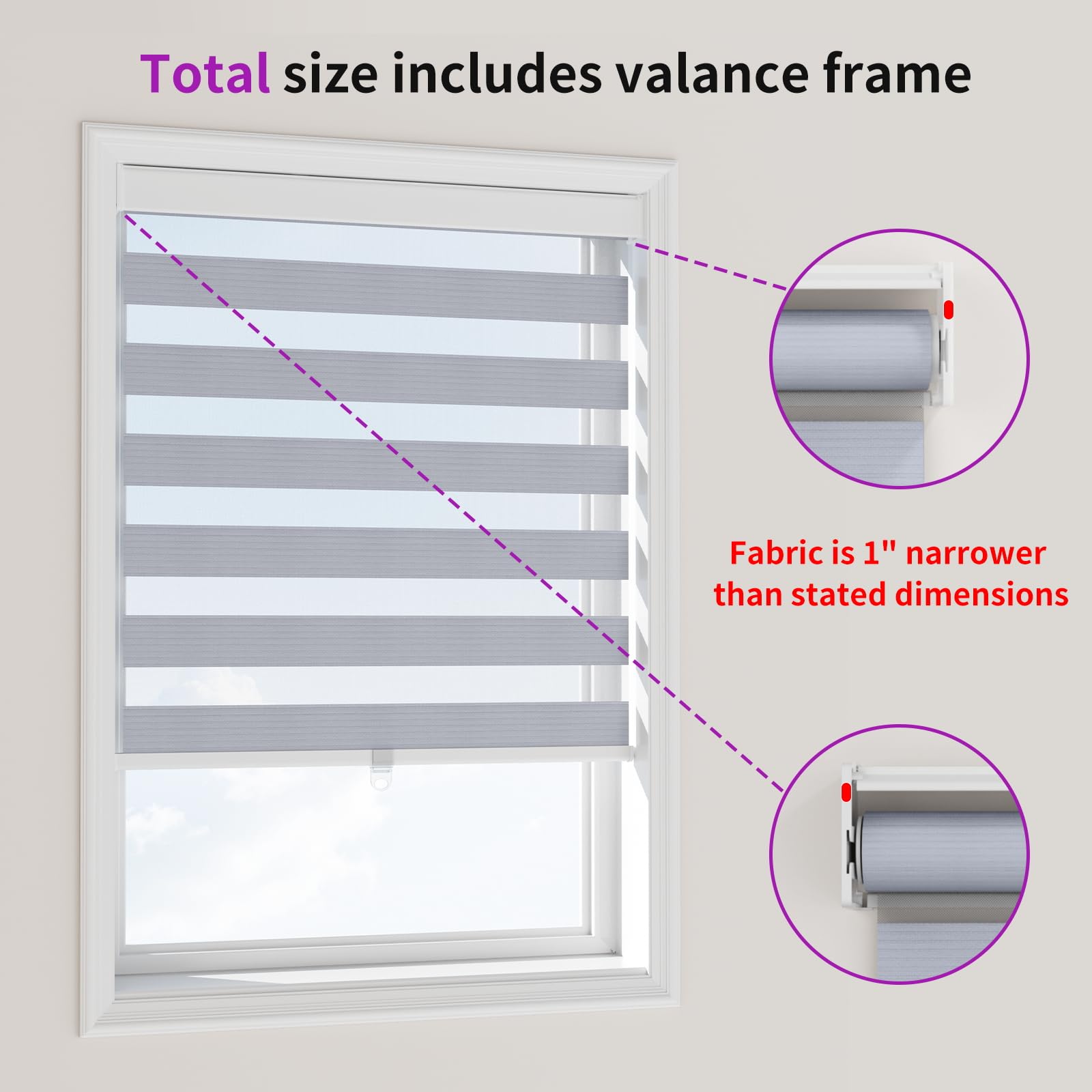 Zebra Sheer Roller Shades with Valance