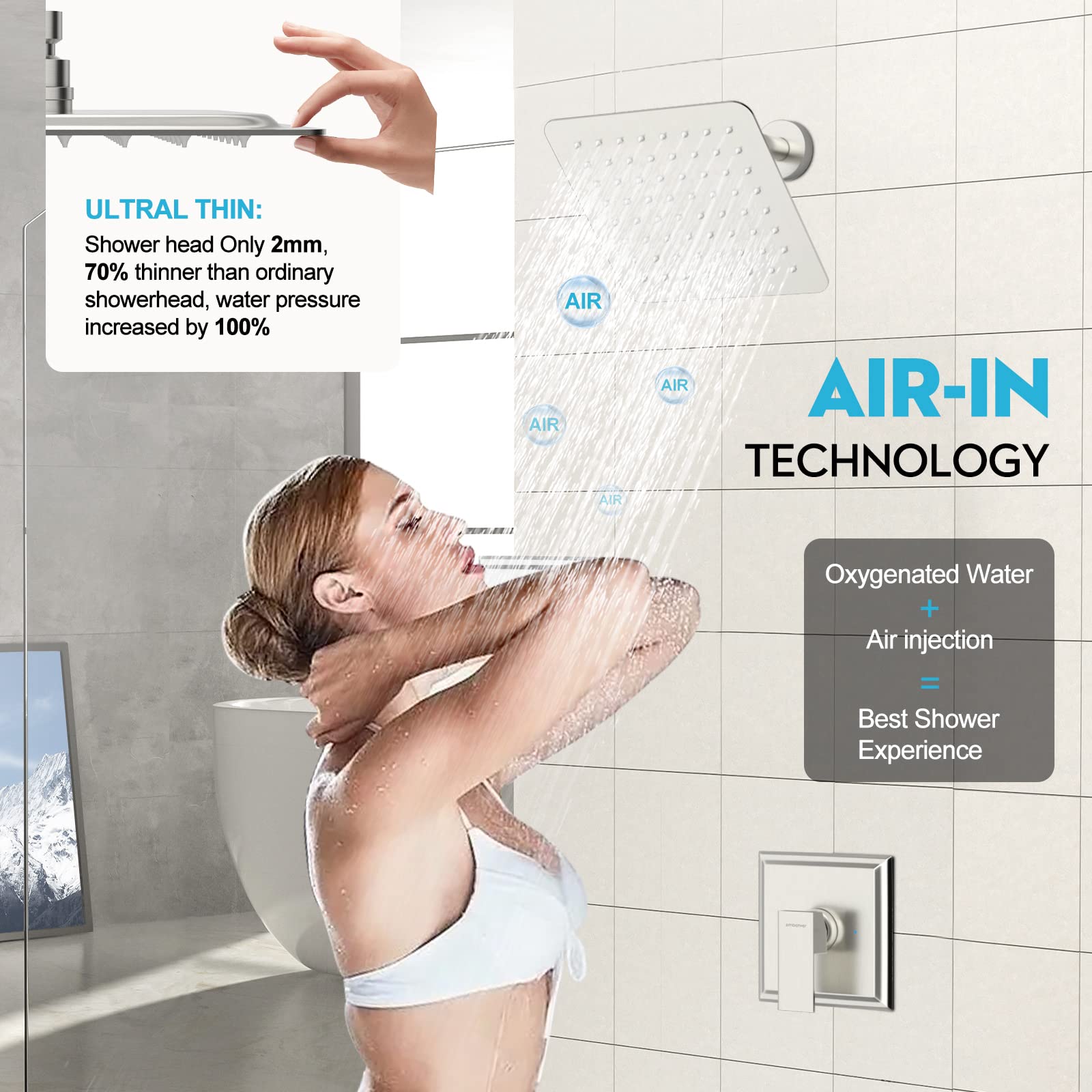 8 Inch Elbow Pipe Shower Kit （Square）