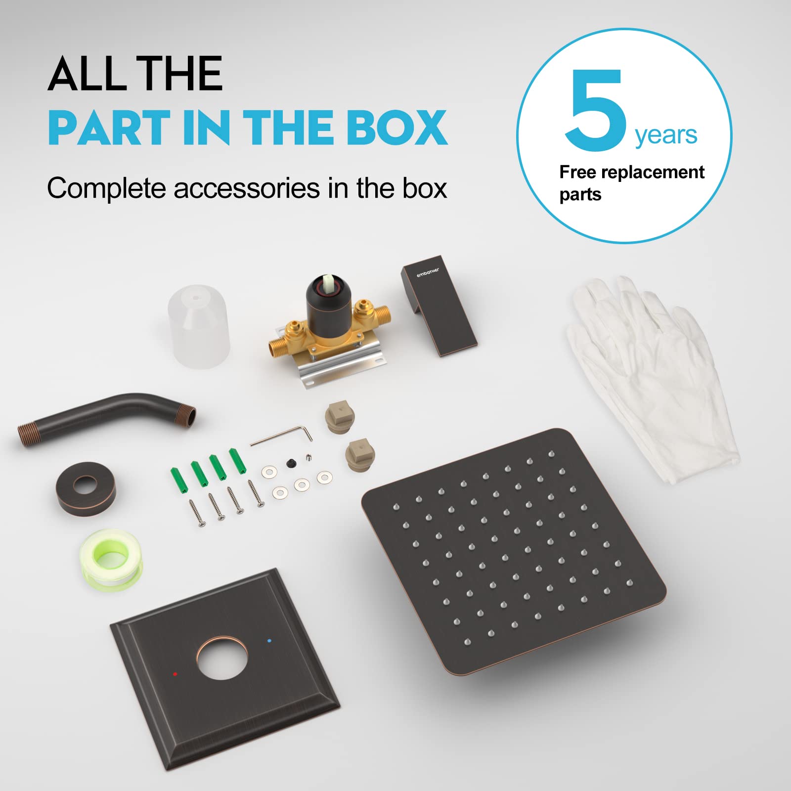 8 Inch Elbow Pipe Shower Kit （Square）