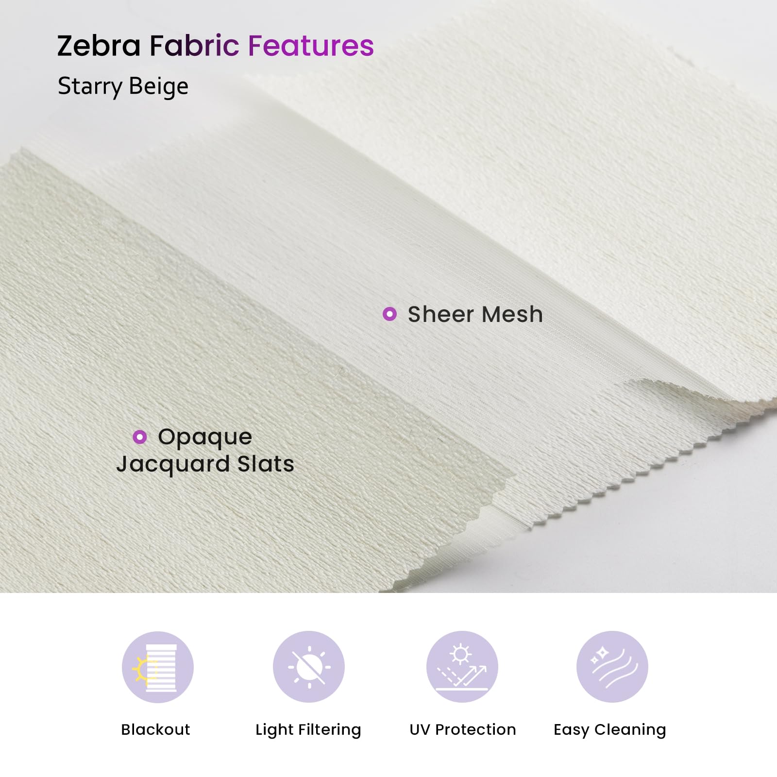 Smart Motorized Zebra Shades - Works with Alexa/Google