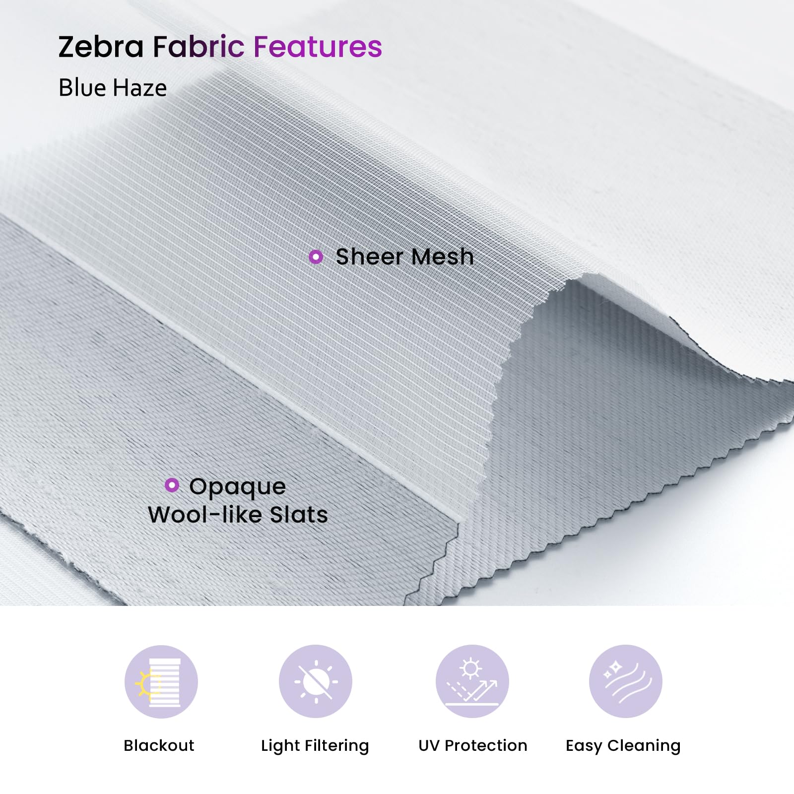 Smart Motorized Zebra Shades - Works with Alexa/Google