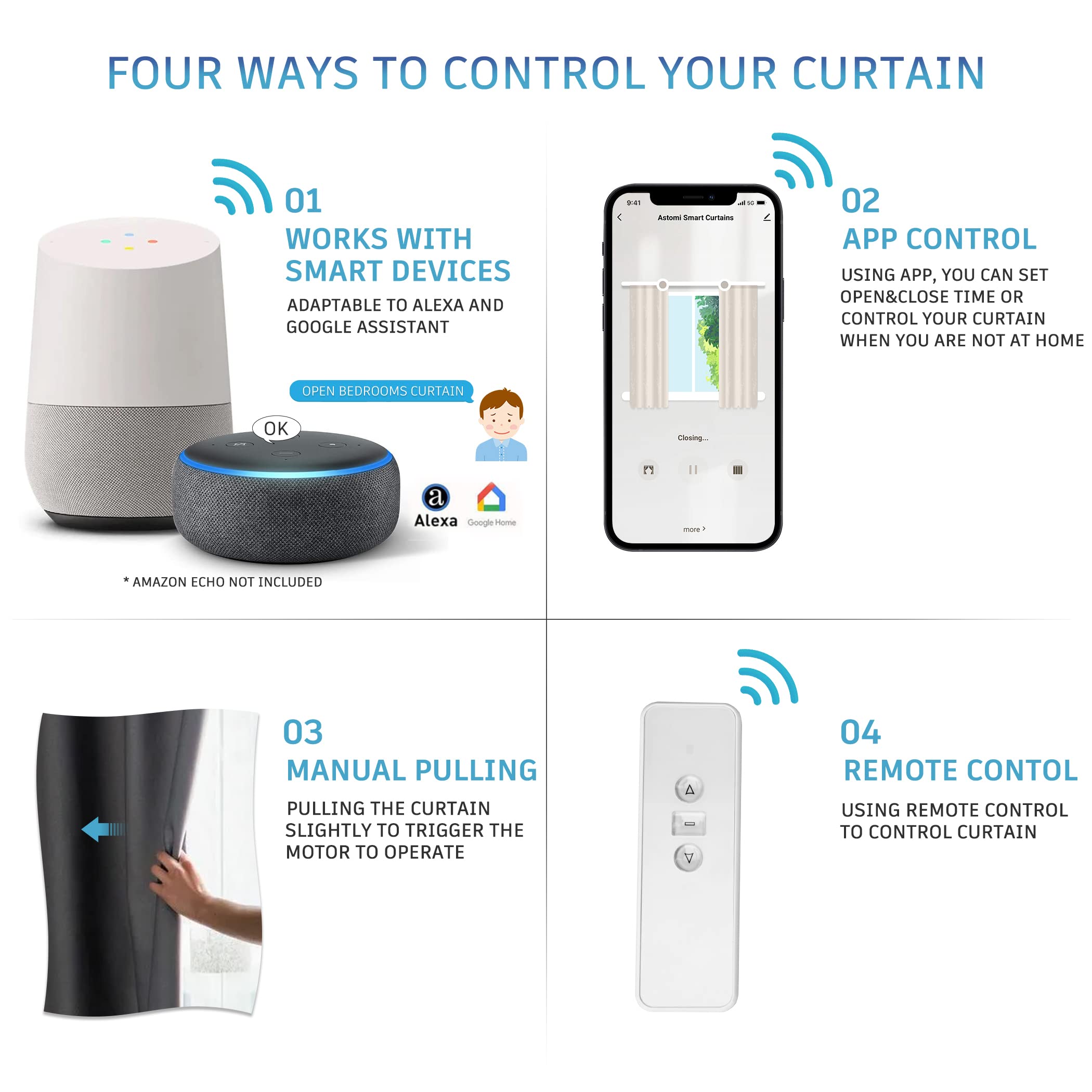 Smart Curtain Track System - Motorized & Voice Controlled (88