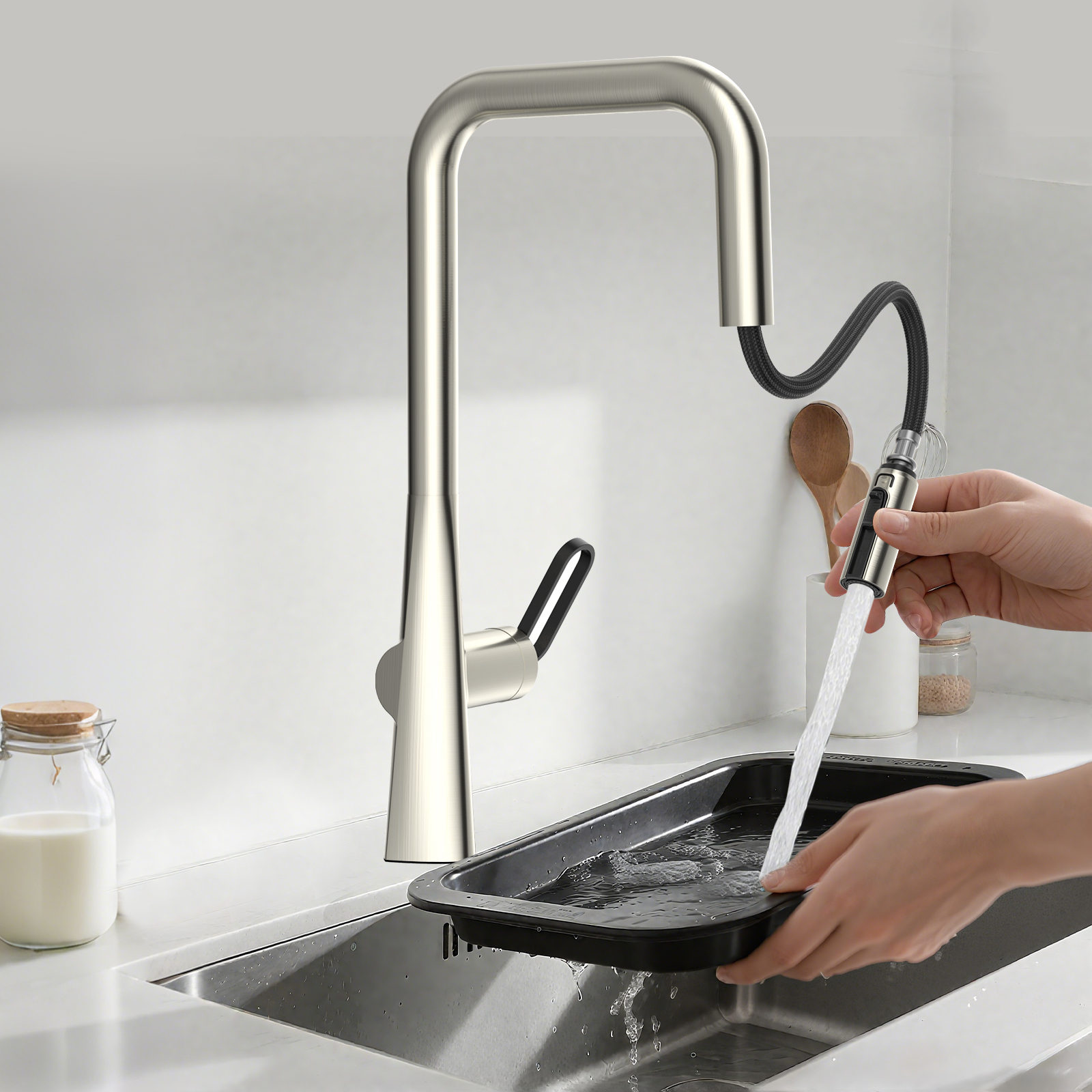 7-Shape Pull-Down Kitchen Faucet (Model: KP3808L)