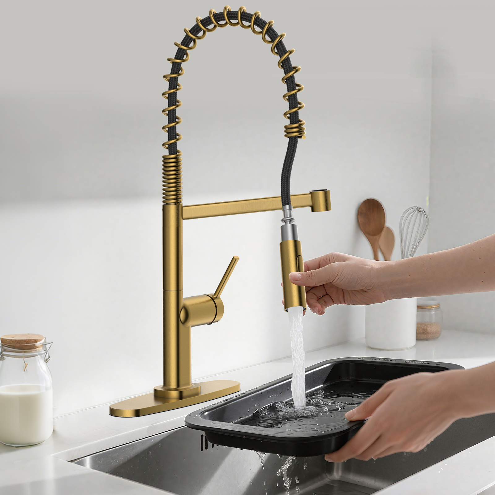 Pull Out Spring Kitchen Faucet