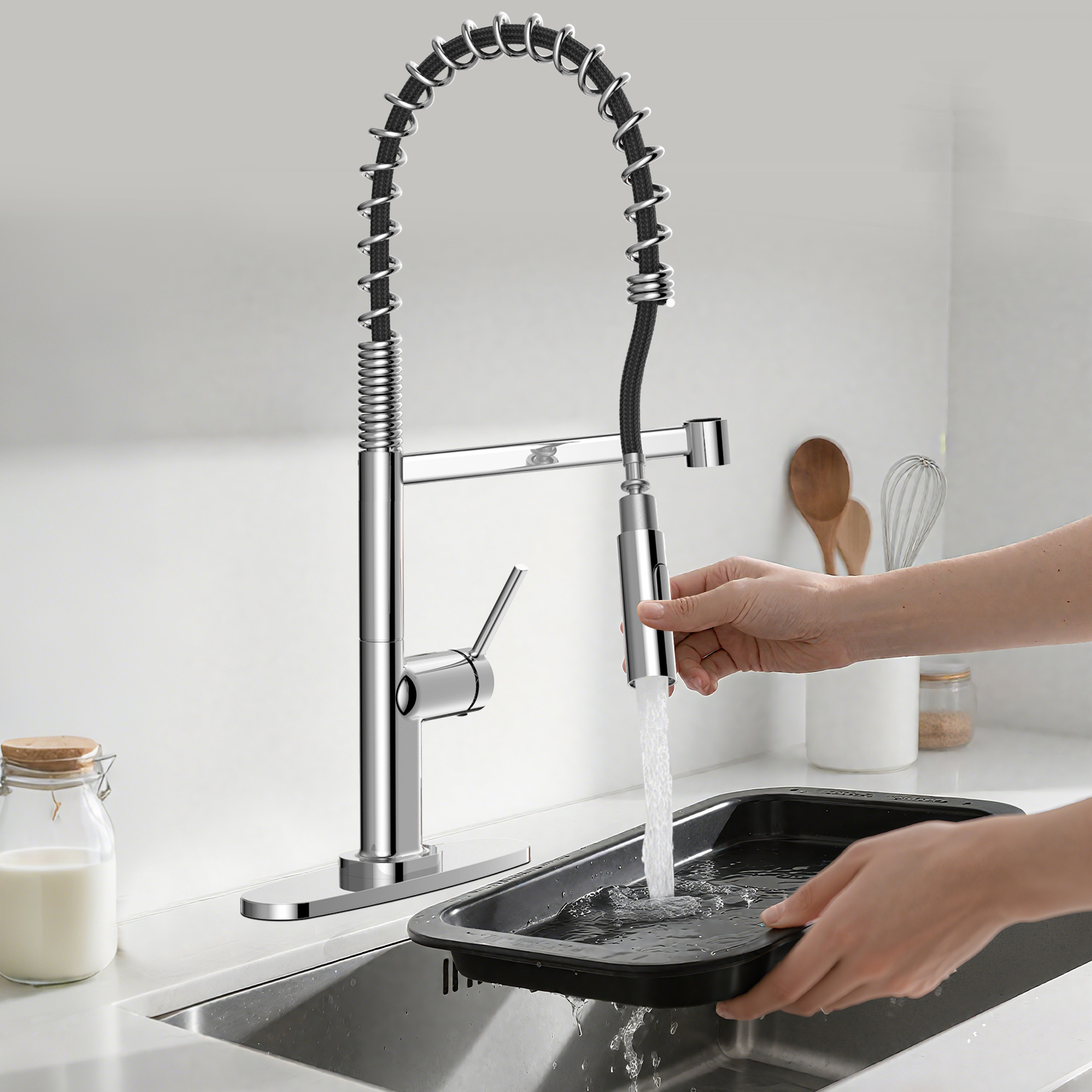 Pull Out Spring Kitchen Faucet