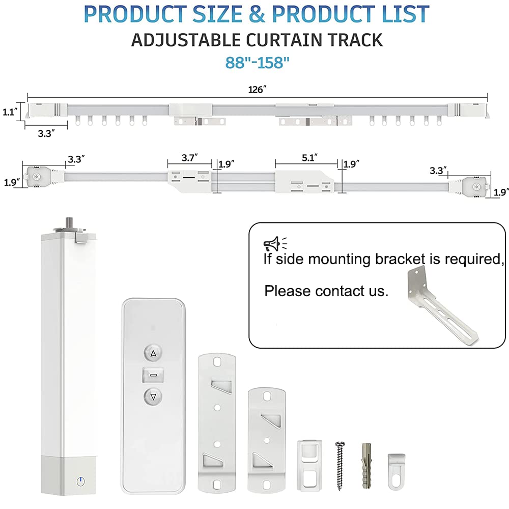 Smart Curtain Track System - Motorized & Voice Controlled (88