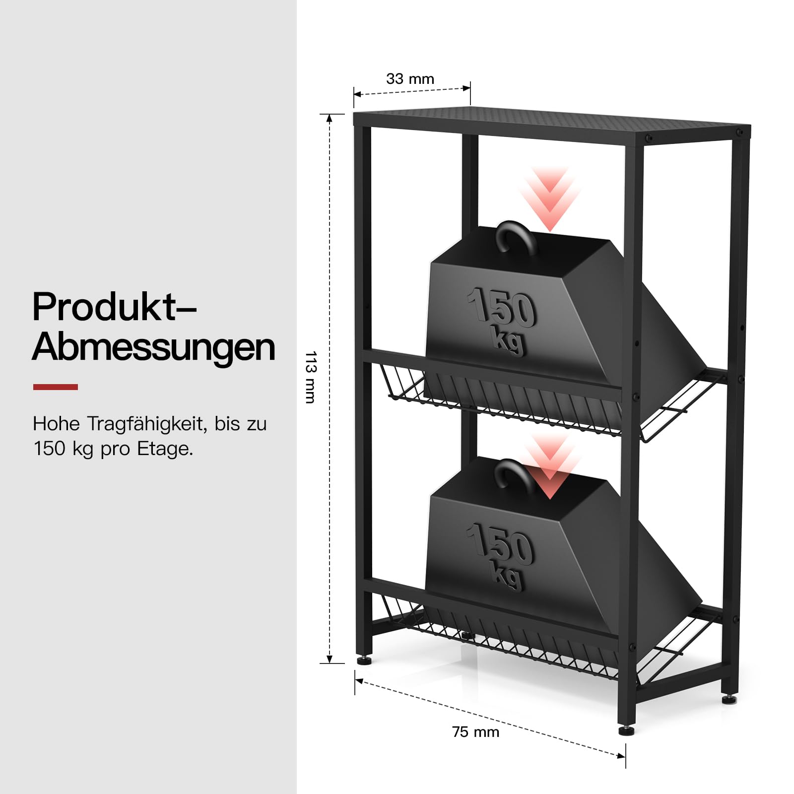 Black Metal Beverage Crate Rack - Adjustable 6-8 Crate Storage (103cm, with Cover Plate)​